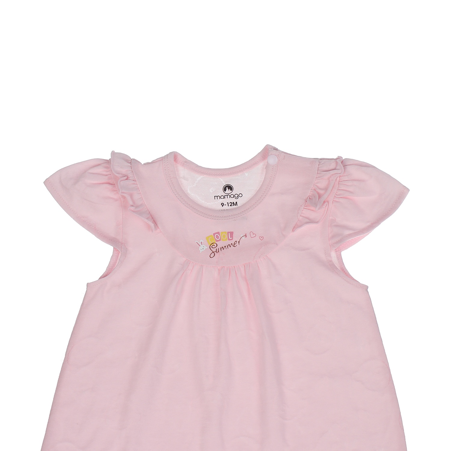 Bộ sơ sinh bé gái Neil cài vai cộc tay Mamago HN20H (Hồng) 12-18M hình 3