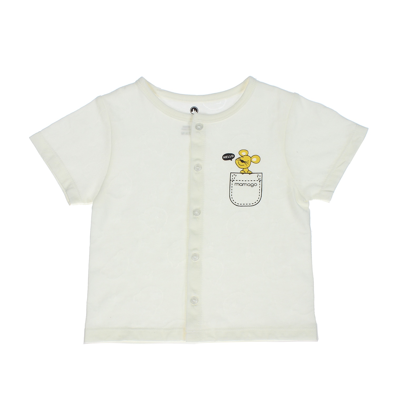 Bộ sơ sinh bé trai Neil cài giữa cộc tay Mamago HN20H (Trắng) 6-9M hình 2