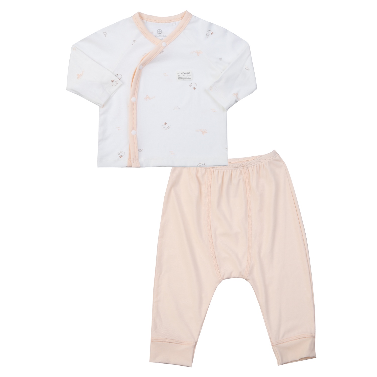 Bộ sơ sinh cài chéo dài tay bé gái Otis KidsPlaza ND25H (Trắng) hình 1