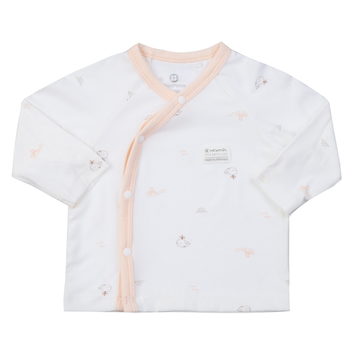 Bộ sơ sinh cài chéo dài tay bé gái Otis KidsPlaza ND25H (Trắng) hình 4