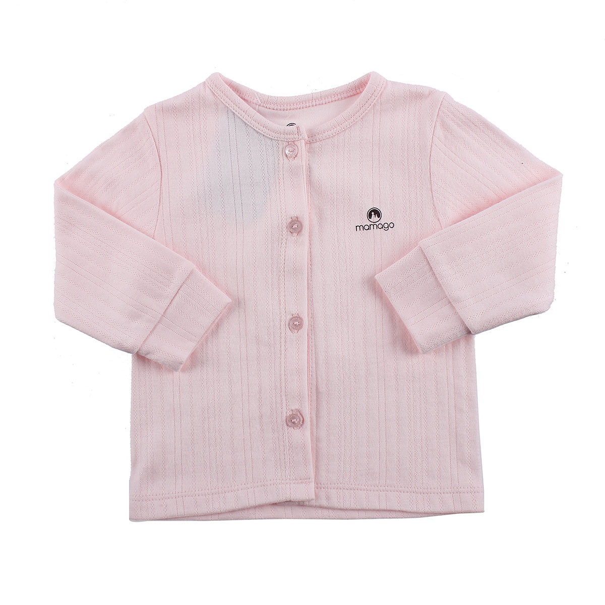 Bộ sơ sinh dài tay cài giữa Mamago kẻ sọc HN19D (Hồng) hình 2