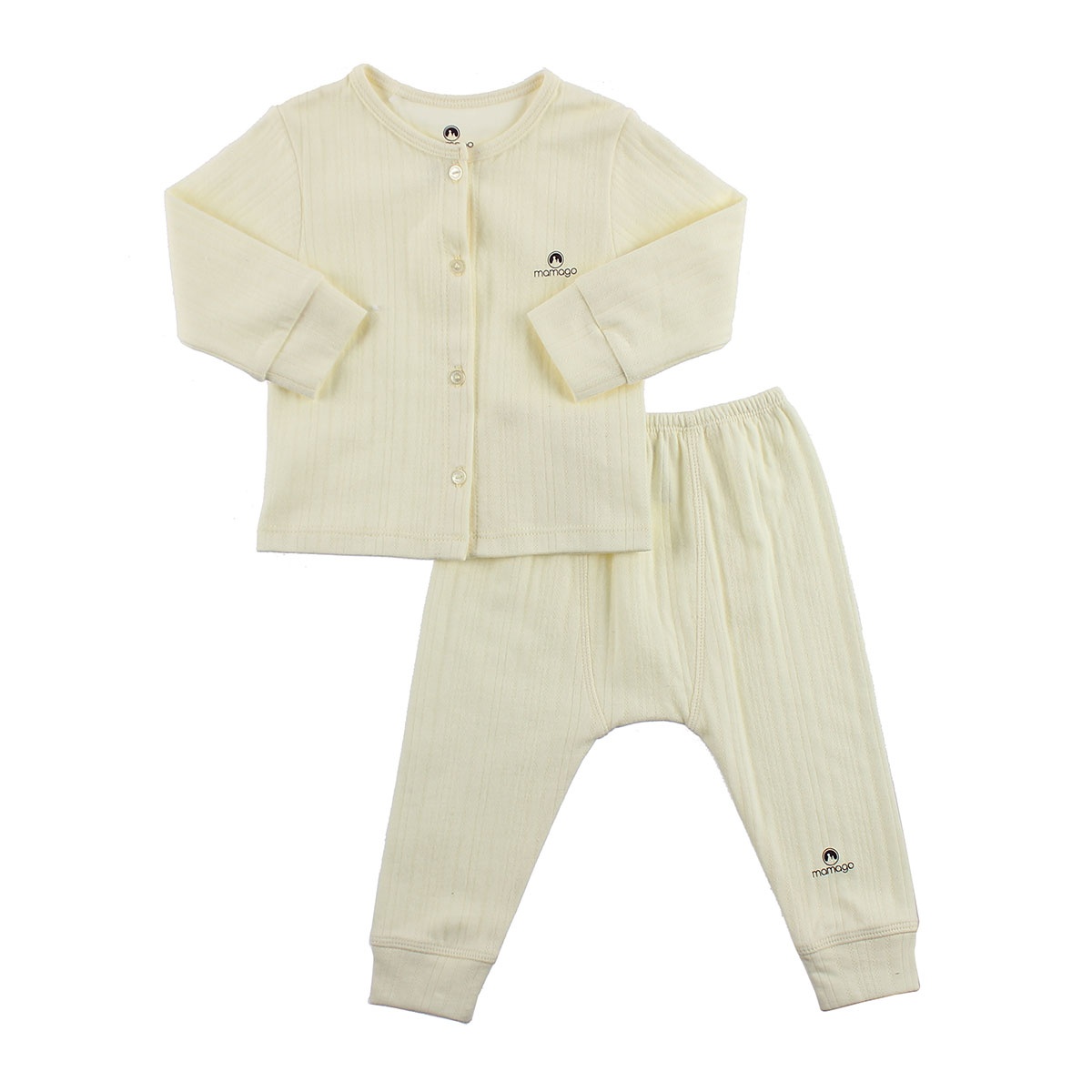 Bộ sơ sinh dài tay cài giữa Mamago kẻ sọc HN19D (Vàng) hình 1