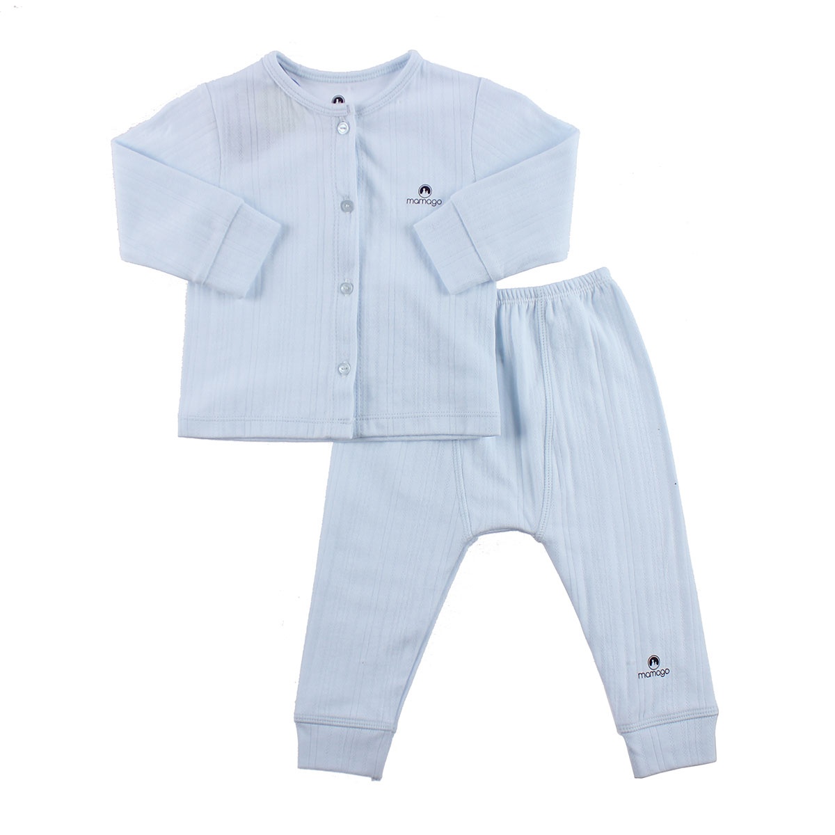 Bộ sơ sinh dài tay cài giữa Mamago kẻ sọc HN19D (Xanh) hình 1