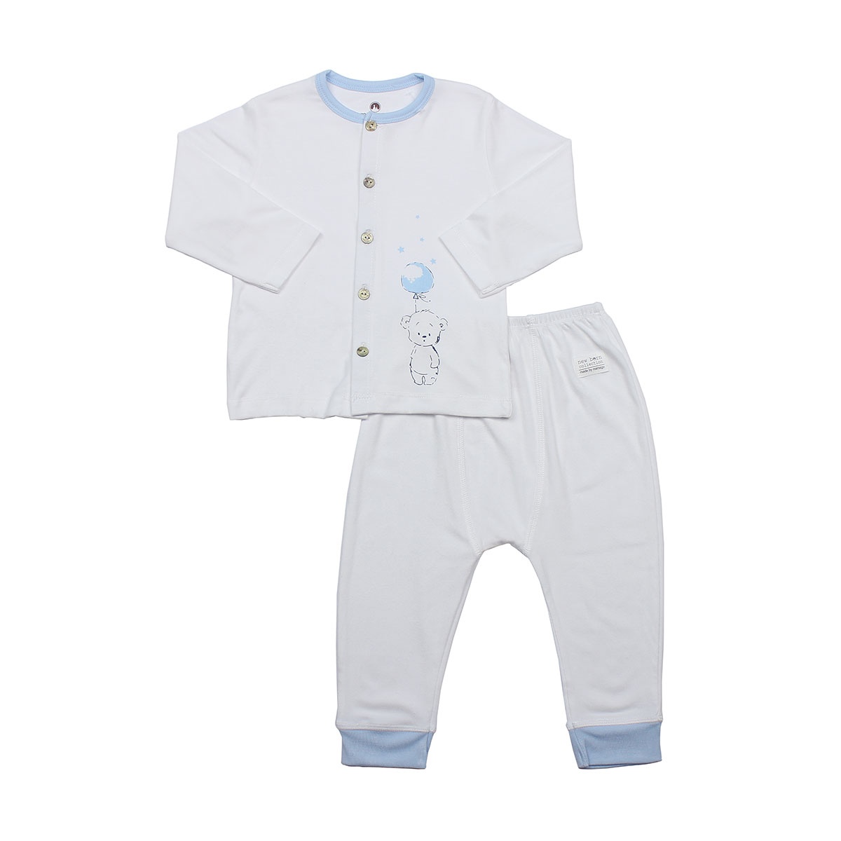  Bộ sơ sinh Otis cài giữa cho bé Mamago ND20H (Trắng Xanh) 0-3M hình 1