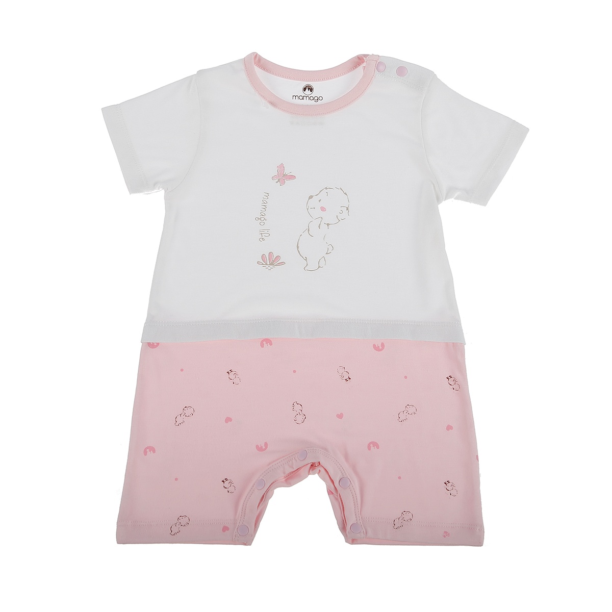 Body cộc tay cho bé Otis Mamago ND20H (Hồng) 6-9M hình 1