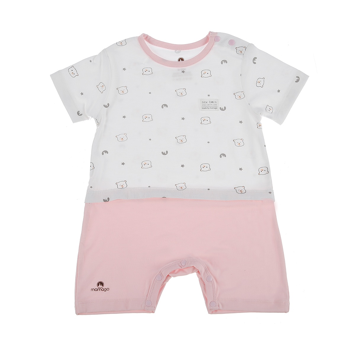 Body cộc tay cho bé Otis Mamago ND20H (Trắng Hồng) 9-12M hình 1