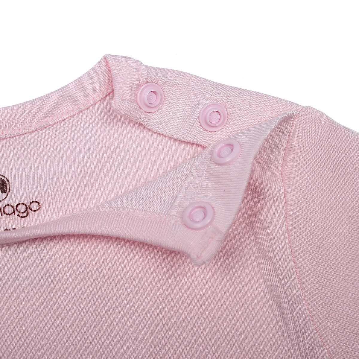 Quần áo sơ sinh cộc tay cài vai Otis Mamago ND20H (Hồng) 36M hình 2