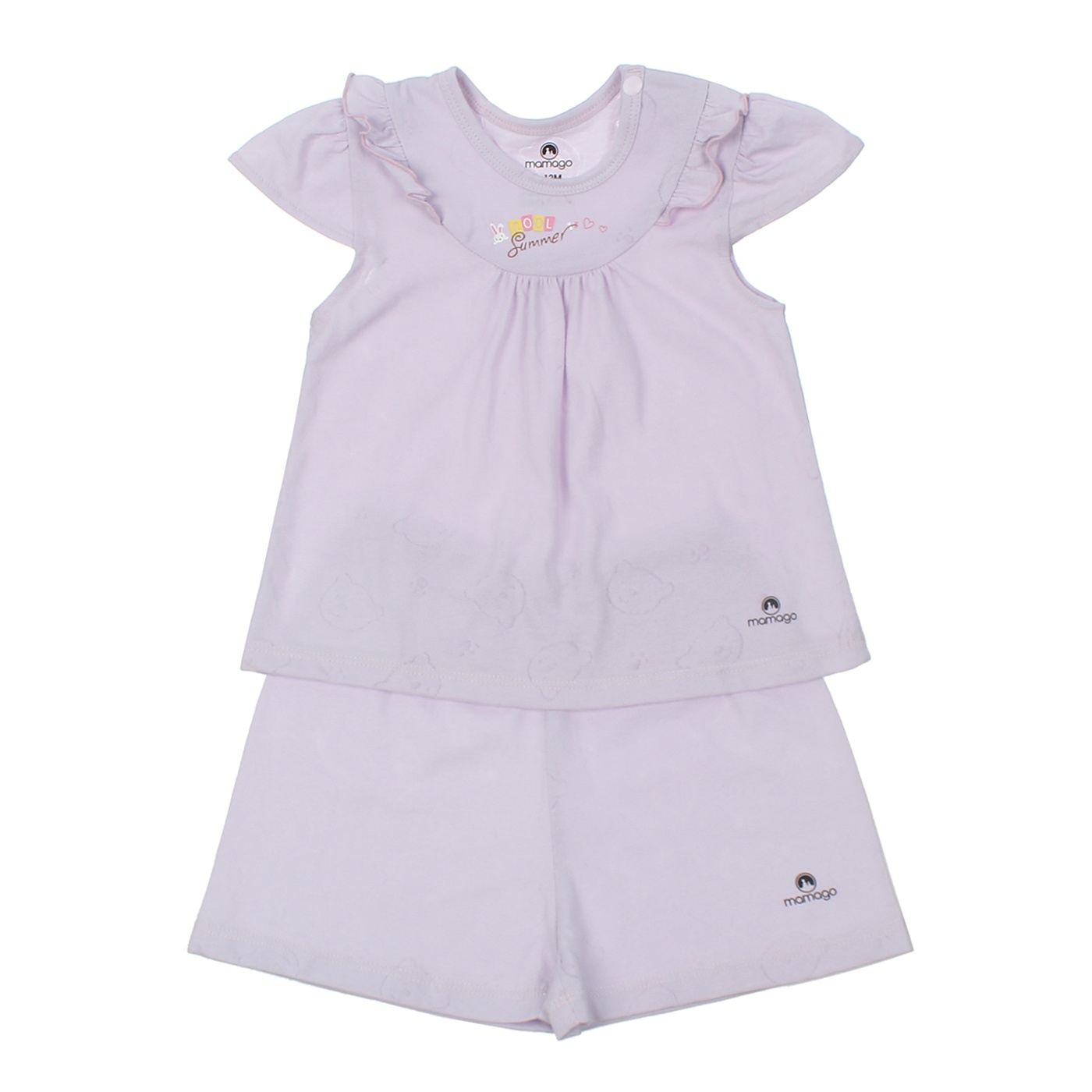 Quần áo sơ sinh Neil cộc tay cài vai Mamago HN20H (Tím) 12-18M hình 3