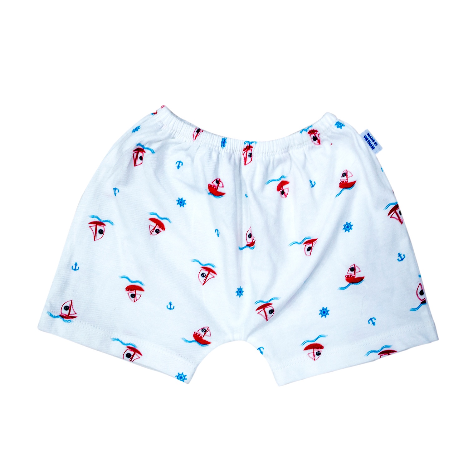 Quần cộc sơ sinh Kidsplaza in thuyền (Trắng Đỏ hình 1