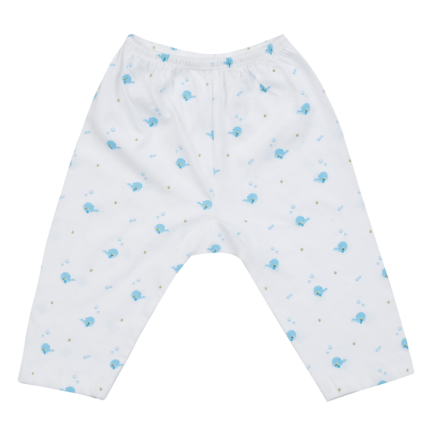 Quần dài cho bé sơ sinh Kiza in cá heo (Trắng xanh) hình 1