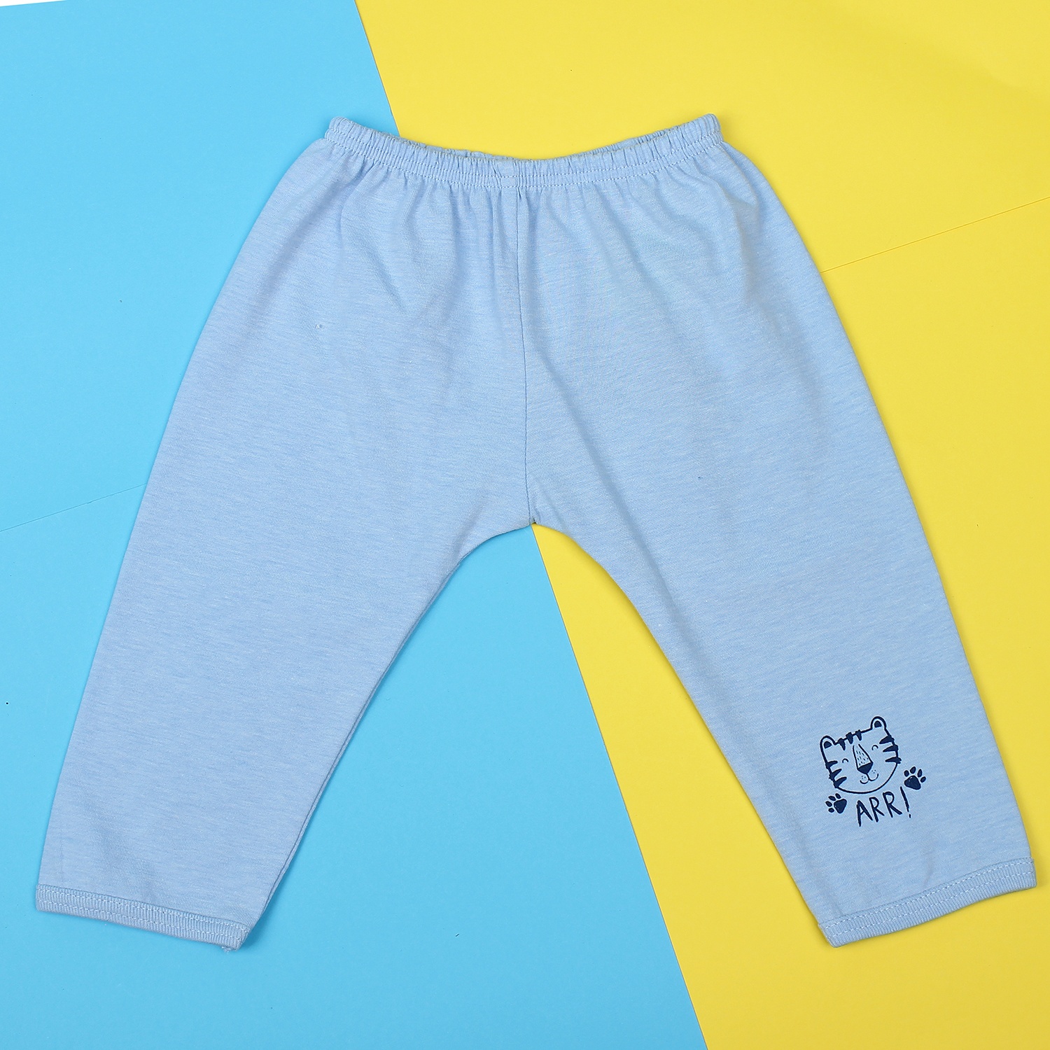 Quần dài sơ sinh đáp đũng Mamago Vera in hình chú hổ K19 (Xanh) hình 1