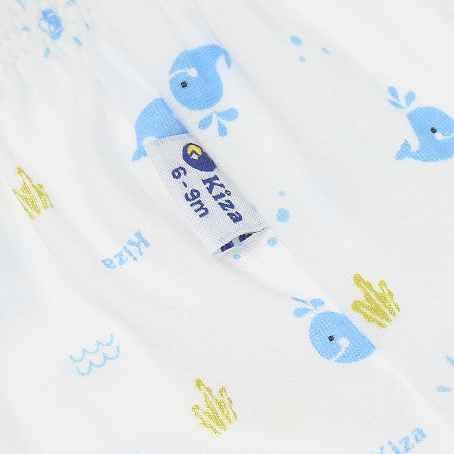 Quần dài sơ sinh Kiza in cá heo (Trắng Xanh) 9-12M hình 3