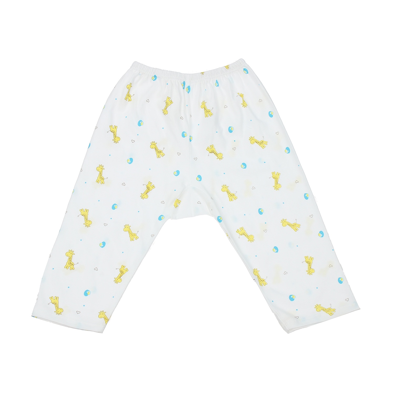 Quần dài sơ sinh Kiza in hình hươu cao cổ 9-12M (Trắng Vàng) hình 1