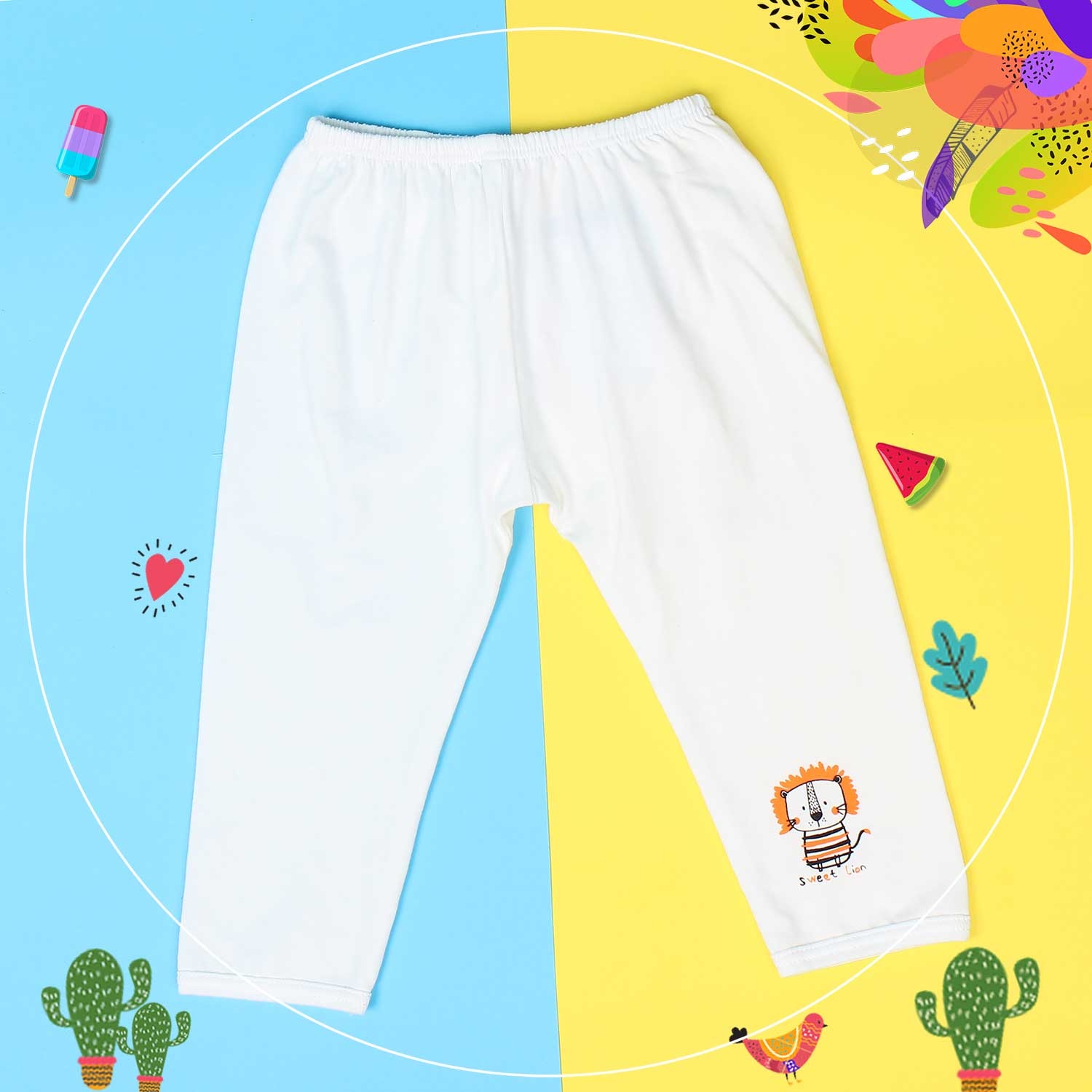 Quần sơ sinh cho bé dài đáp đũng Mamago Vera K19 (Trắng)