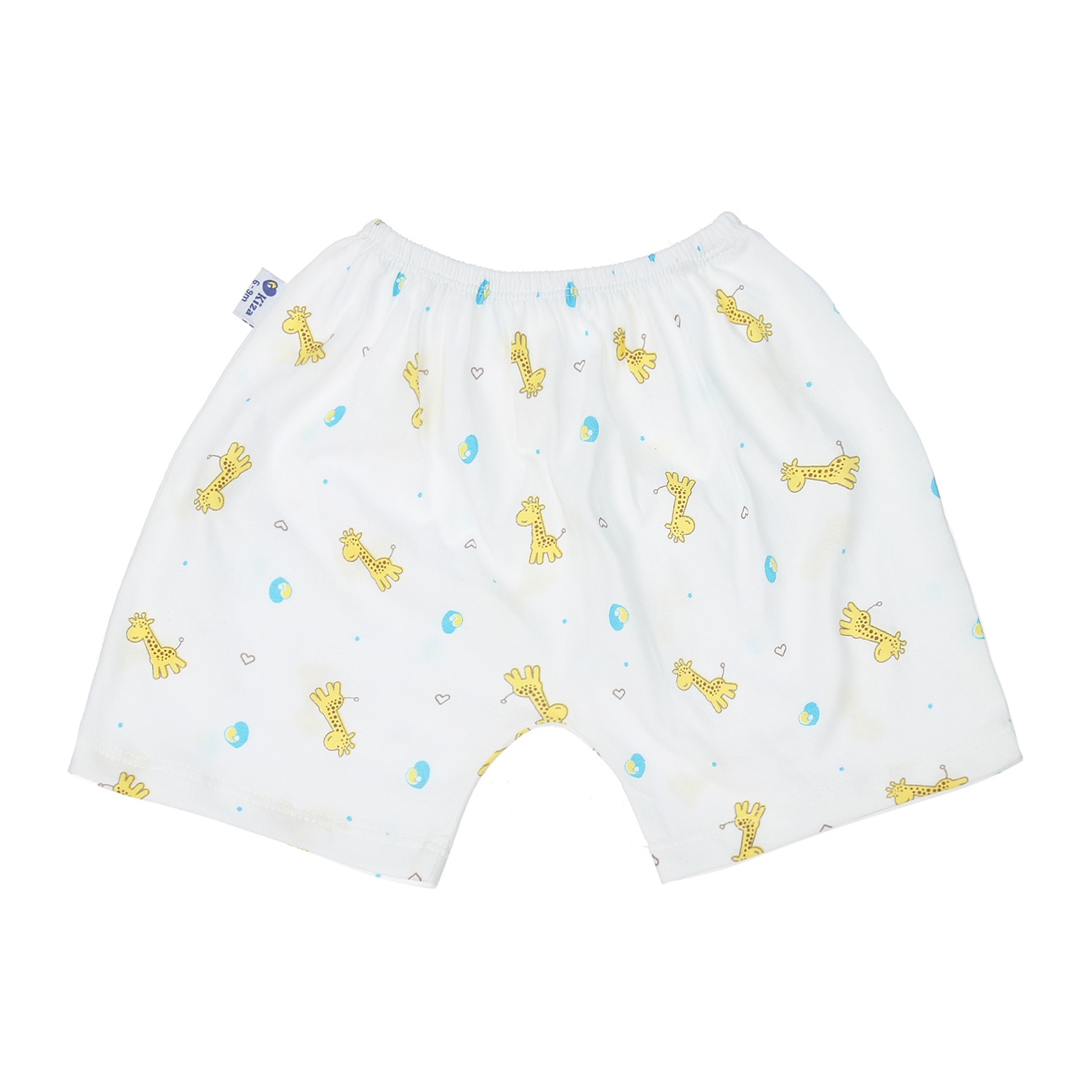 Quần sơ sinh cộc Kiza in hình hươu cao cổ (Trắng vàng) 12-18M hình 1