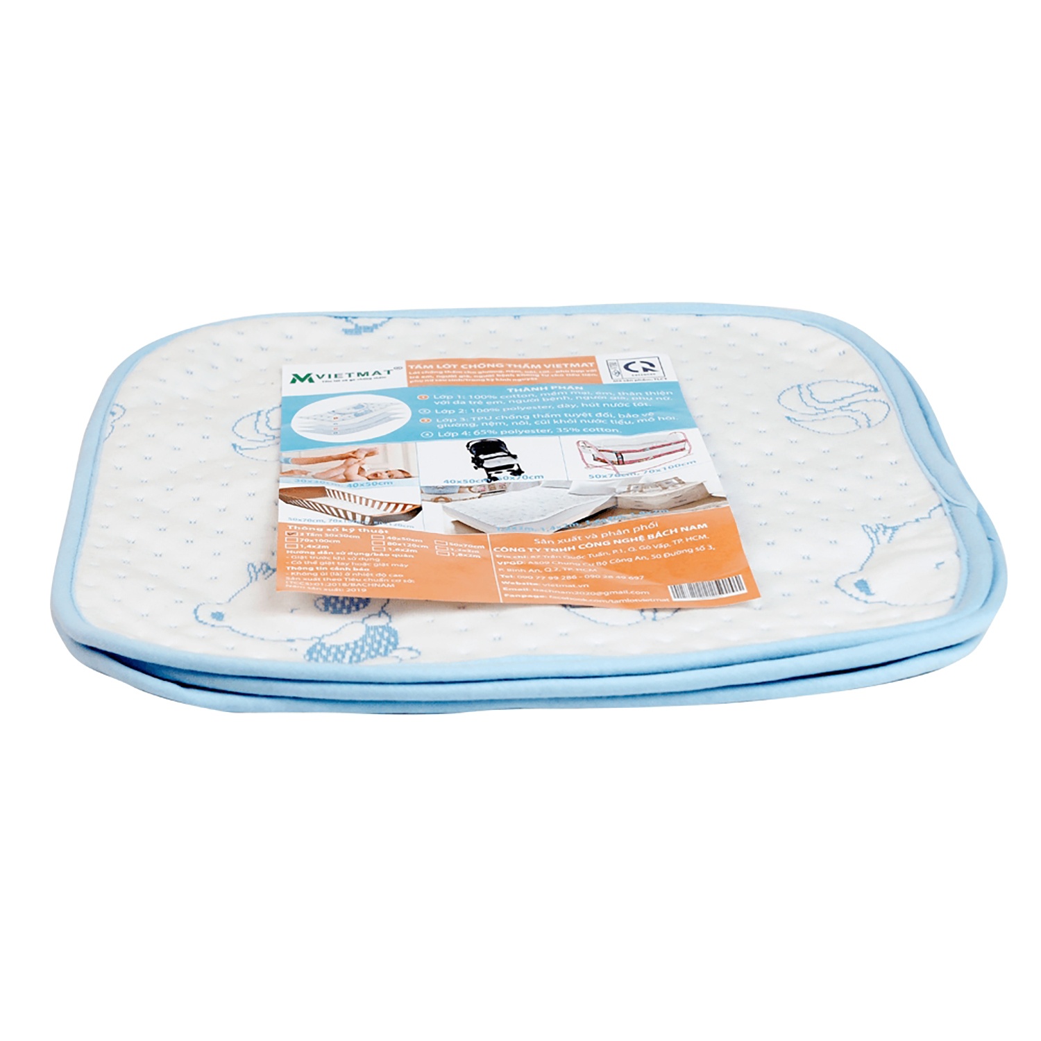 Set 3 tấm lót chống thấm VIETMAT 30*30 (màu Xanh) hình 3