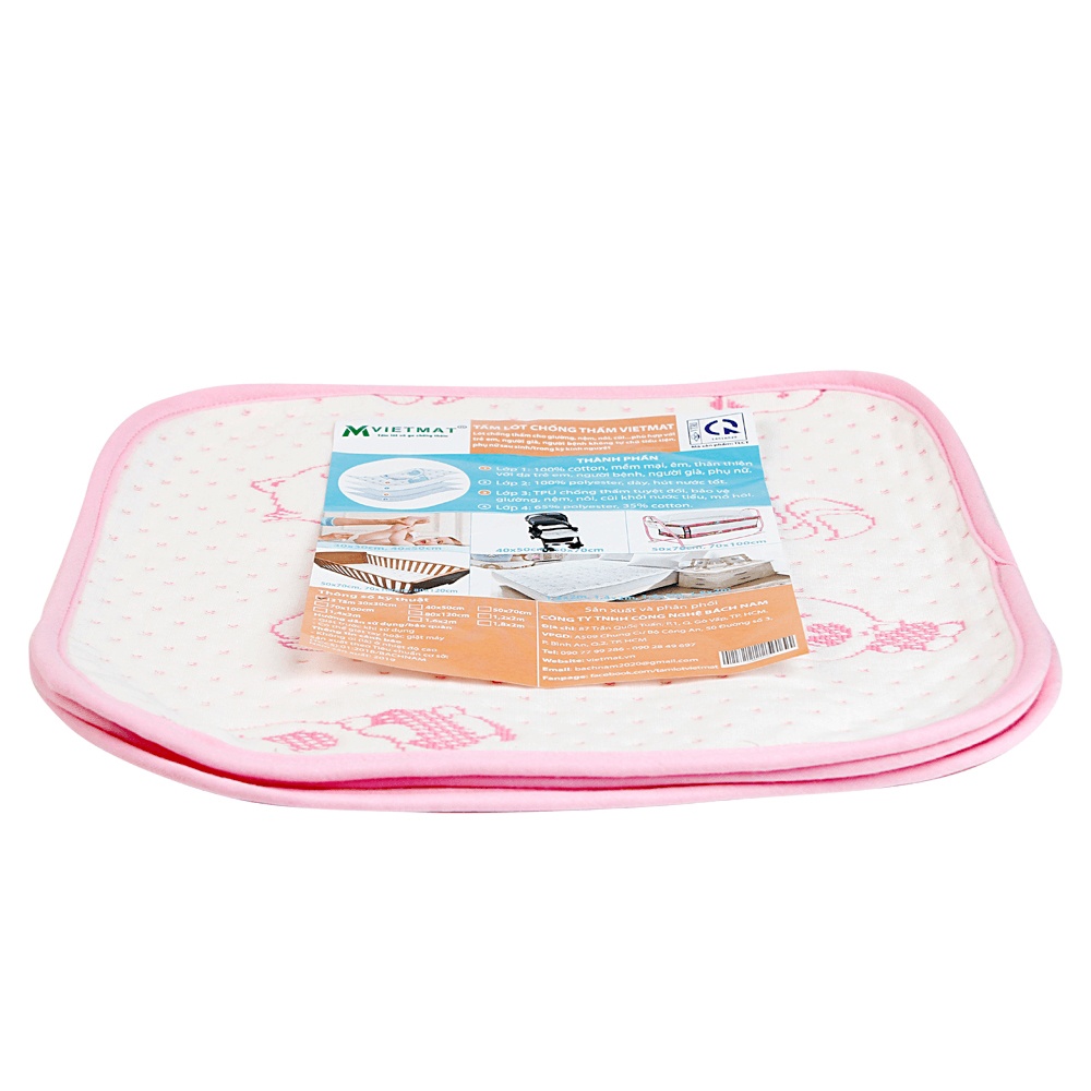 Set 3 tấm lót chống thấm VIETMAT 30x30 (màu hồng)  hình 2