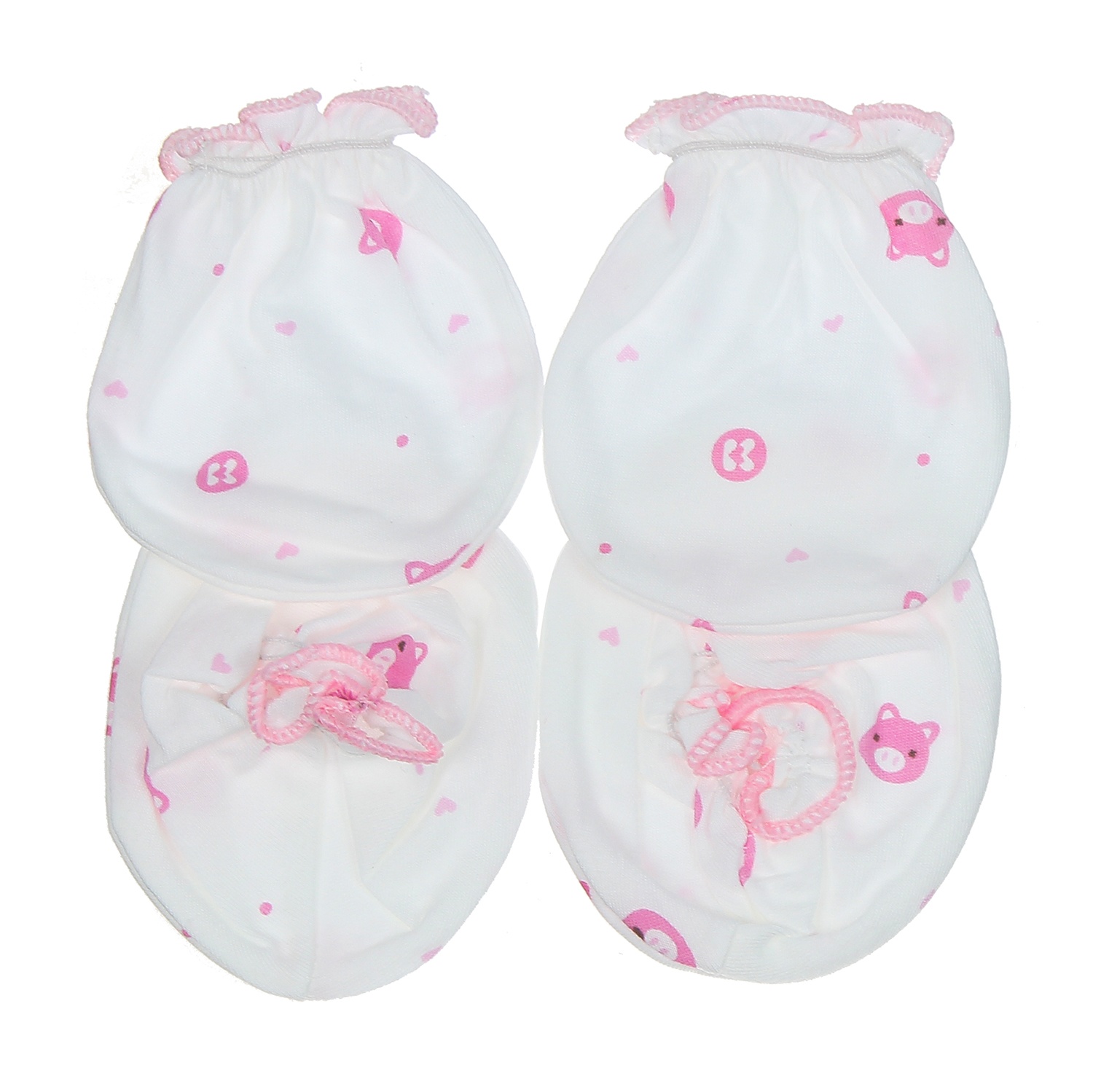 Bao tay chân Kiza in hình chú heo (Trắng hồng) hình 1