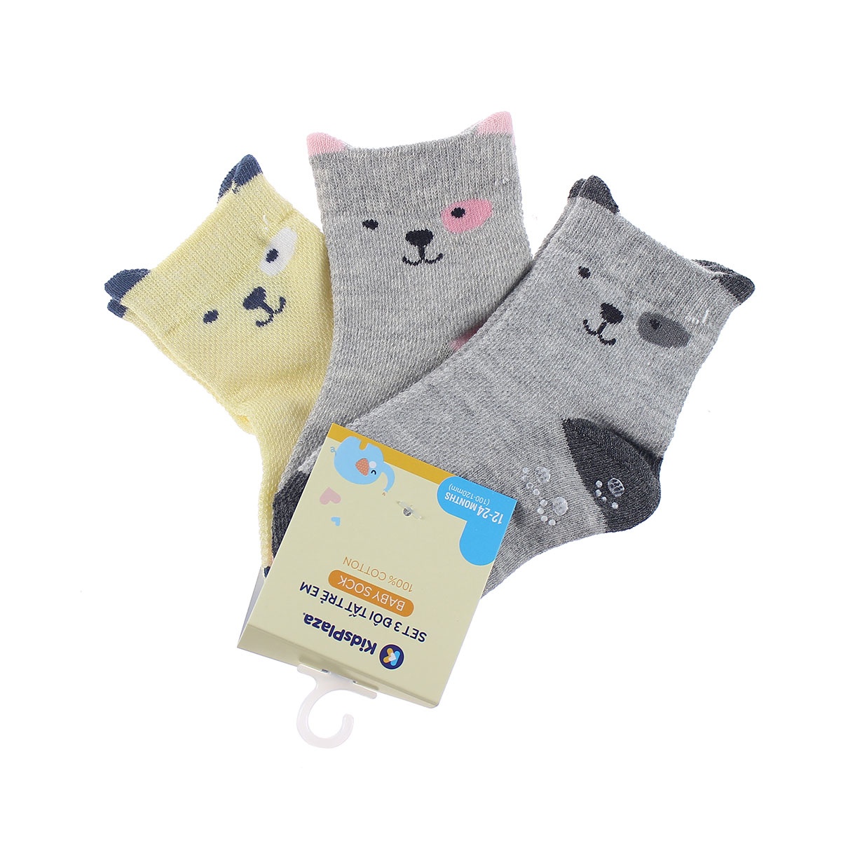 Set 3 đôi tất chống trơn KidsPlaza in hình cún VH19 (12-24M) hình 3