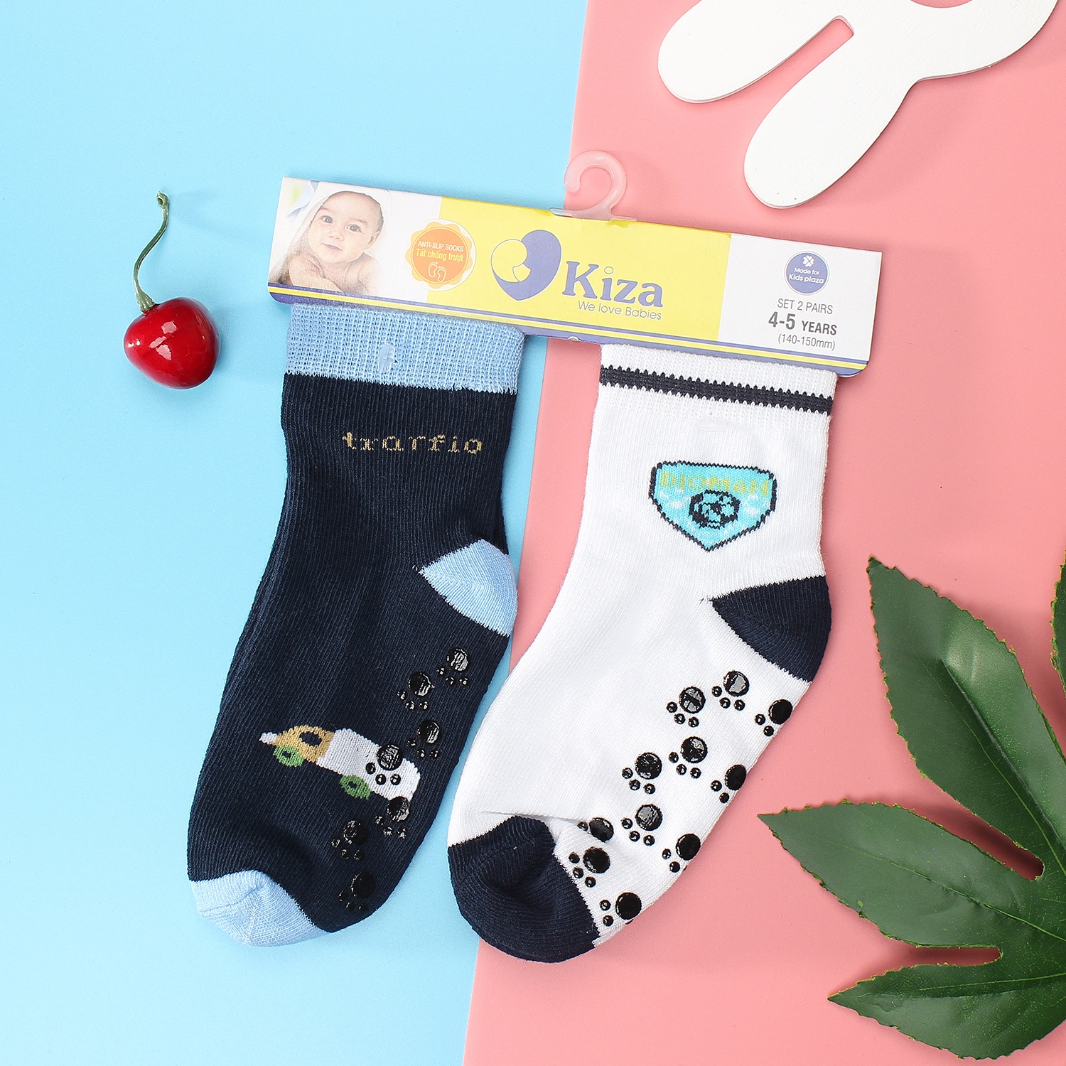 Tất chống trơn chân sơ sinh Kiza 2018bss-516 set 2 đôi (6M-5Y) hình 1