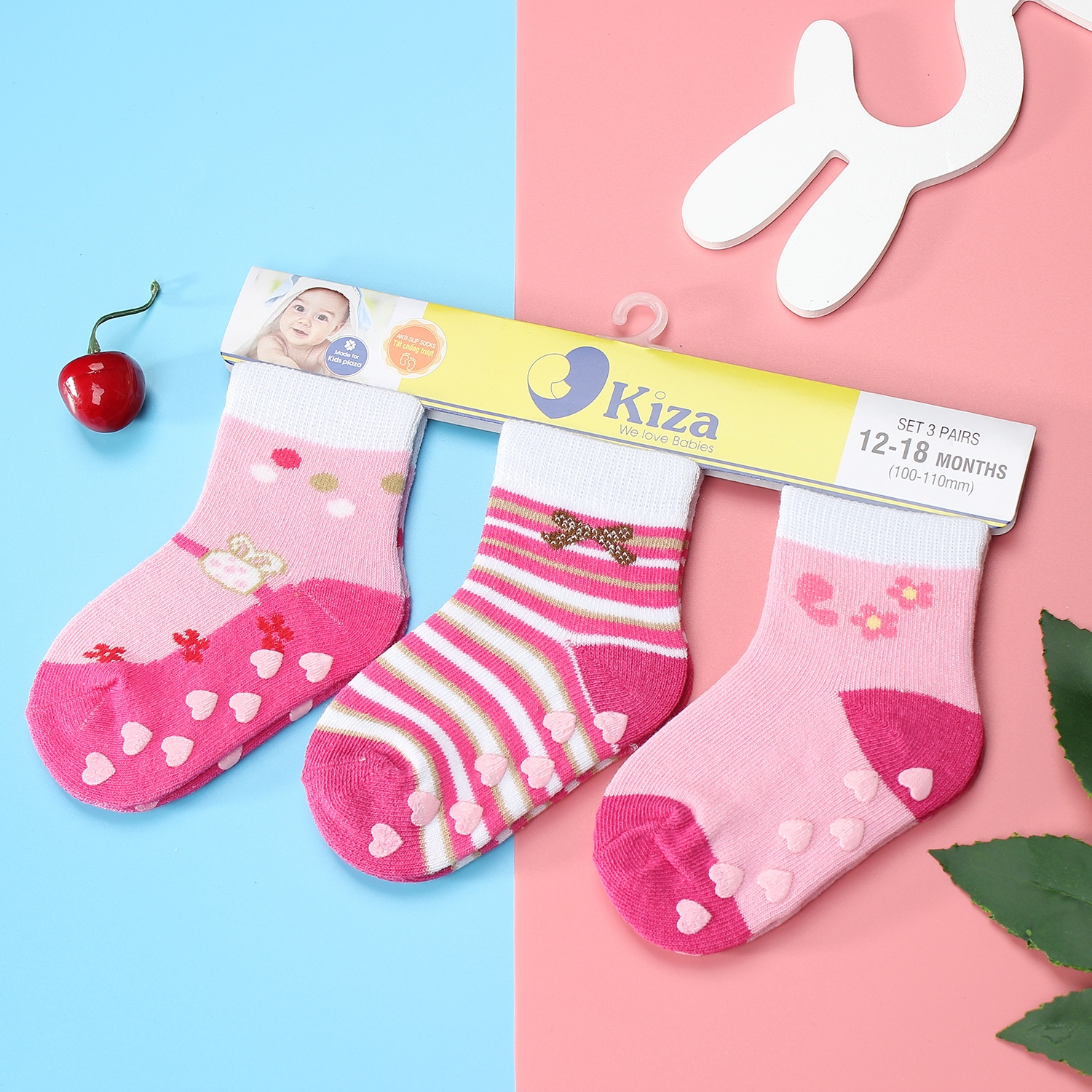 Tất chống trơn cho bé Kiza 2018bss-537 set 3 đôi (6-24M) hình 1