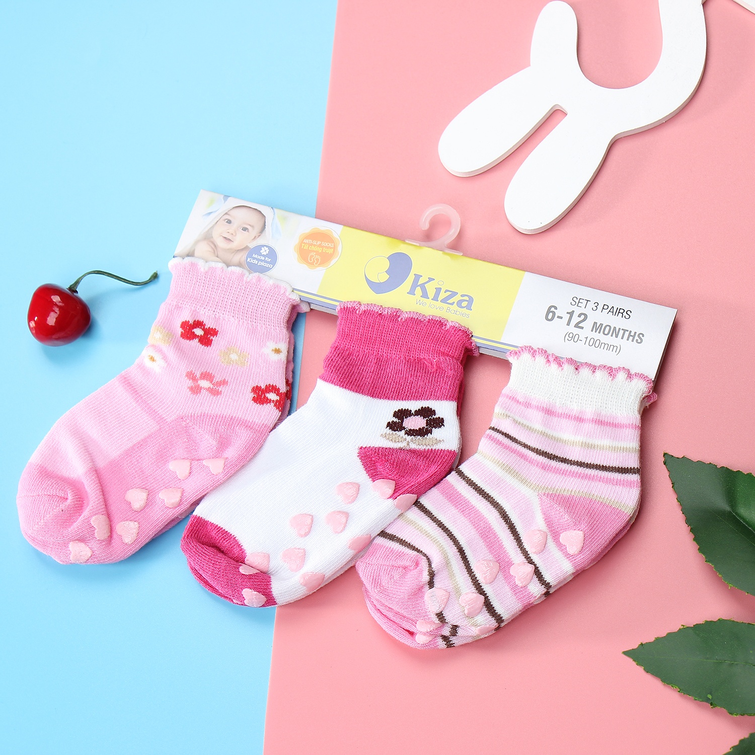 Tất chống trơn sơ sinh Kiza 2018bss-551 set 3 đôi (6-24M) hình 1
