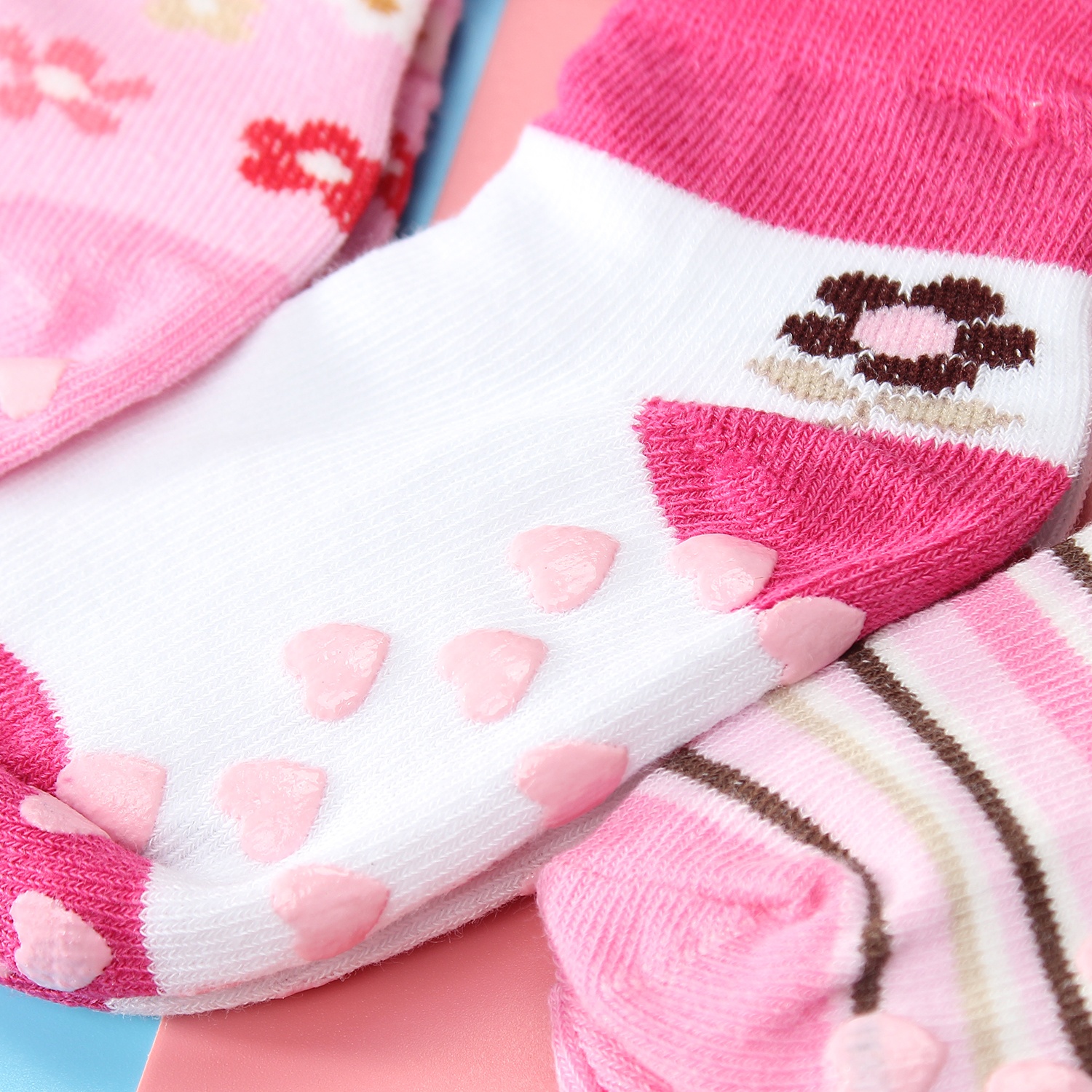 Tất chống trơn sơ sinh Kiza 2018bss-551 set 3 đôi (6-24M) hình 2