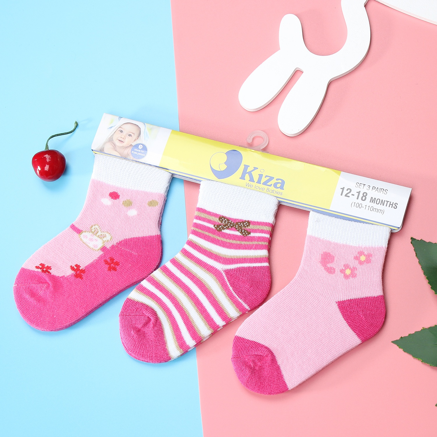 Tất sơ sinh Kiza 2018bss-537 set 3 đôi (6-24M) hình 1