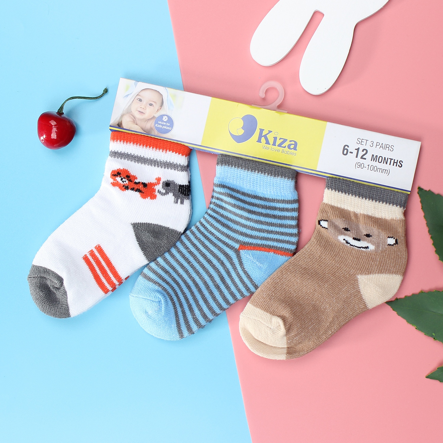 Tất sơ sinh Kiza 2018bss-557 set 3 đôi (6-24M) hình 1