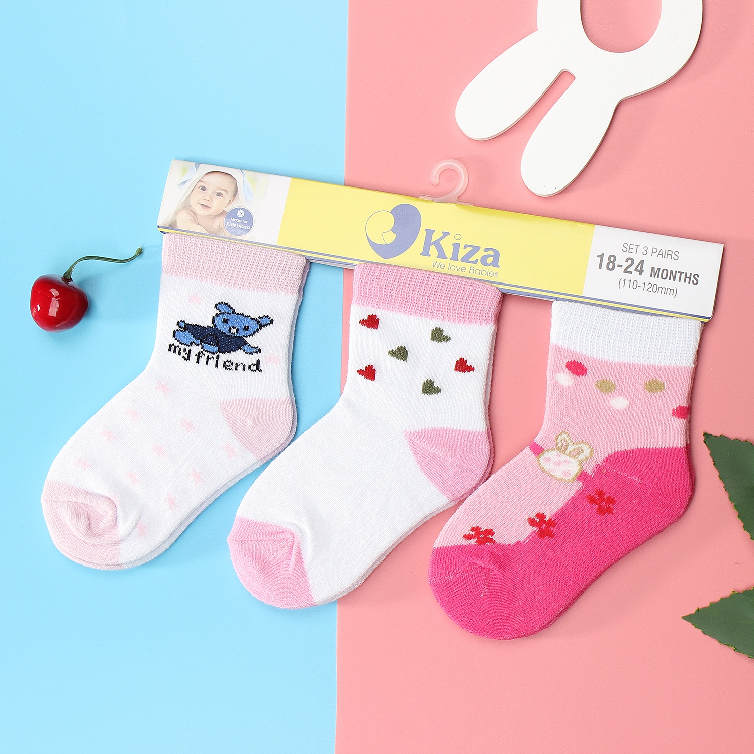 Tất sơ sinh Kiza 2018bss-559 set 3 đôi (6-24M) hình 1