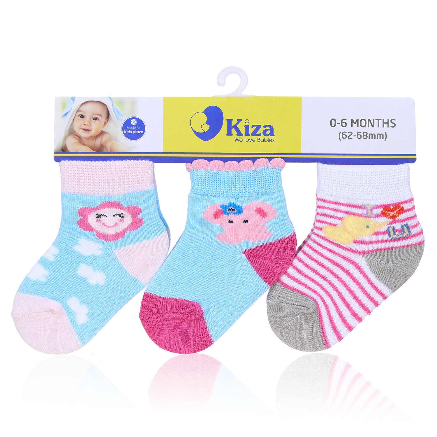 Vỉ 3 đôi tất sơ sinh Kiza 2012BSS-011 hình 1