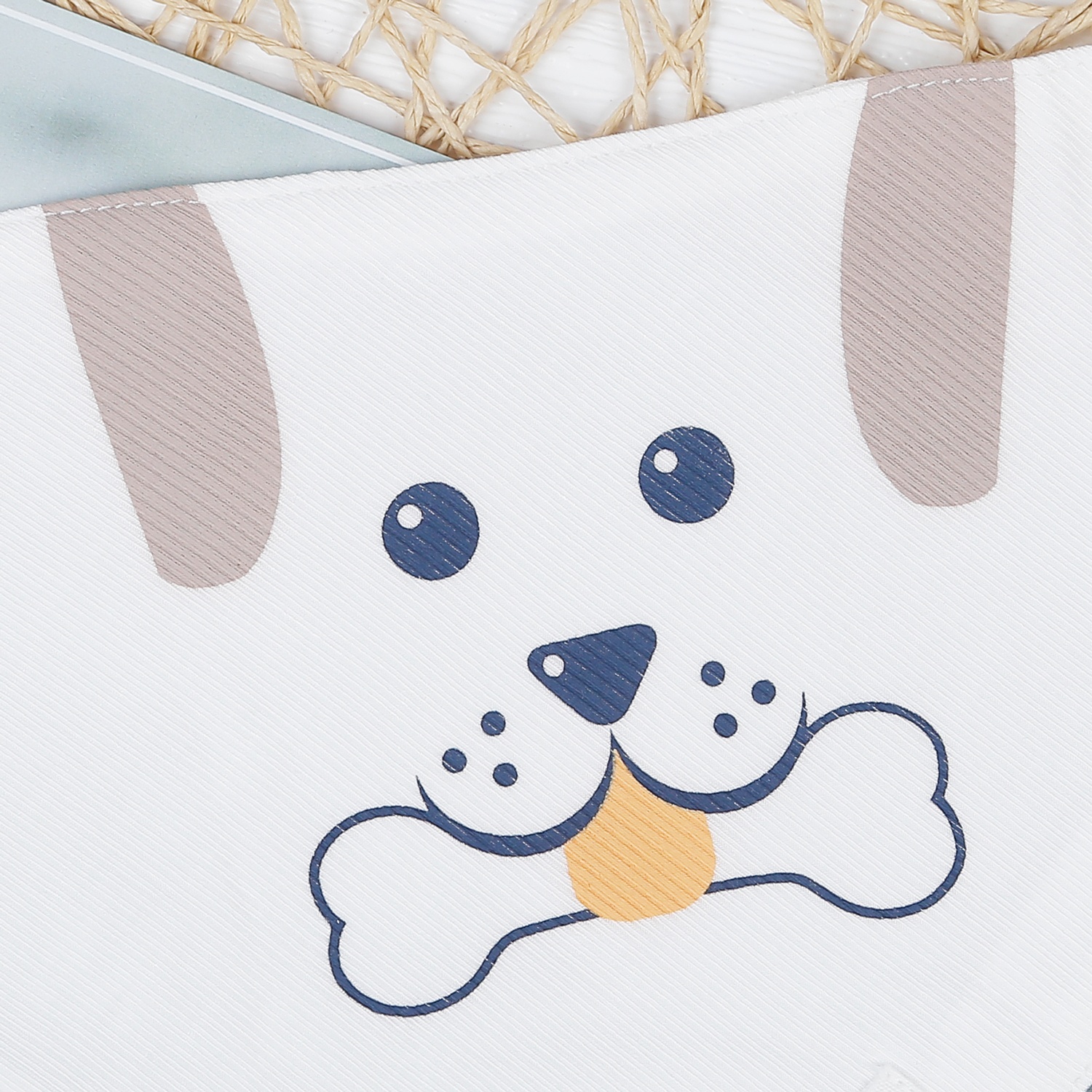 Set 2 yếm kẻ tăm KidsPlaza hình cún ND22T (Trắng be sáng) hình 2