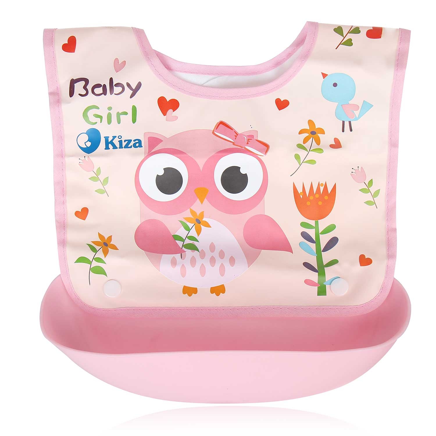 Yếm ăn máng nhựa Kiza màu hồng KZ204 hình 3