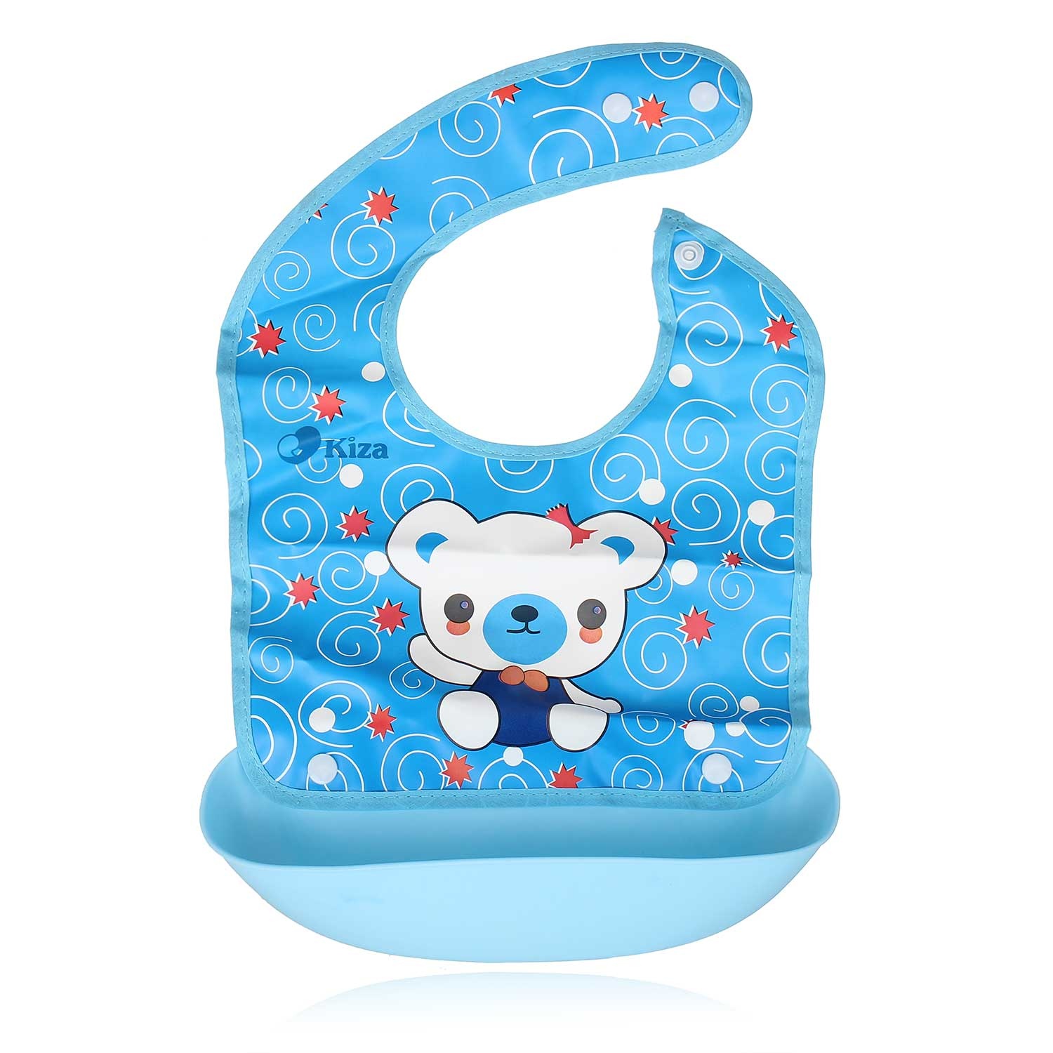 Yếm ăn máng nhựa Kiza màu xanh KZ203 hình 1