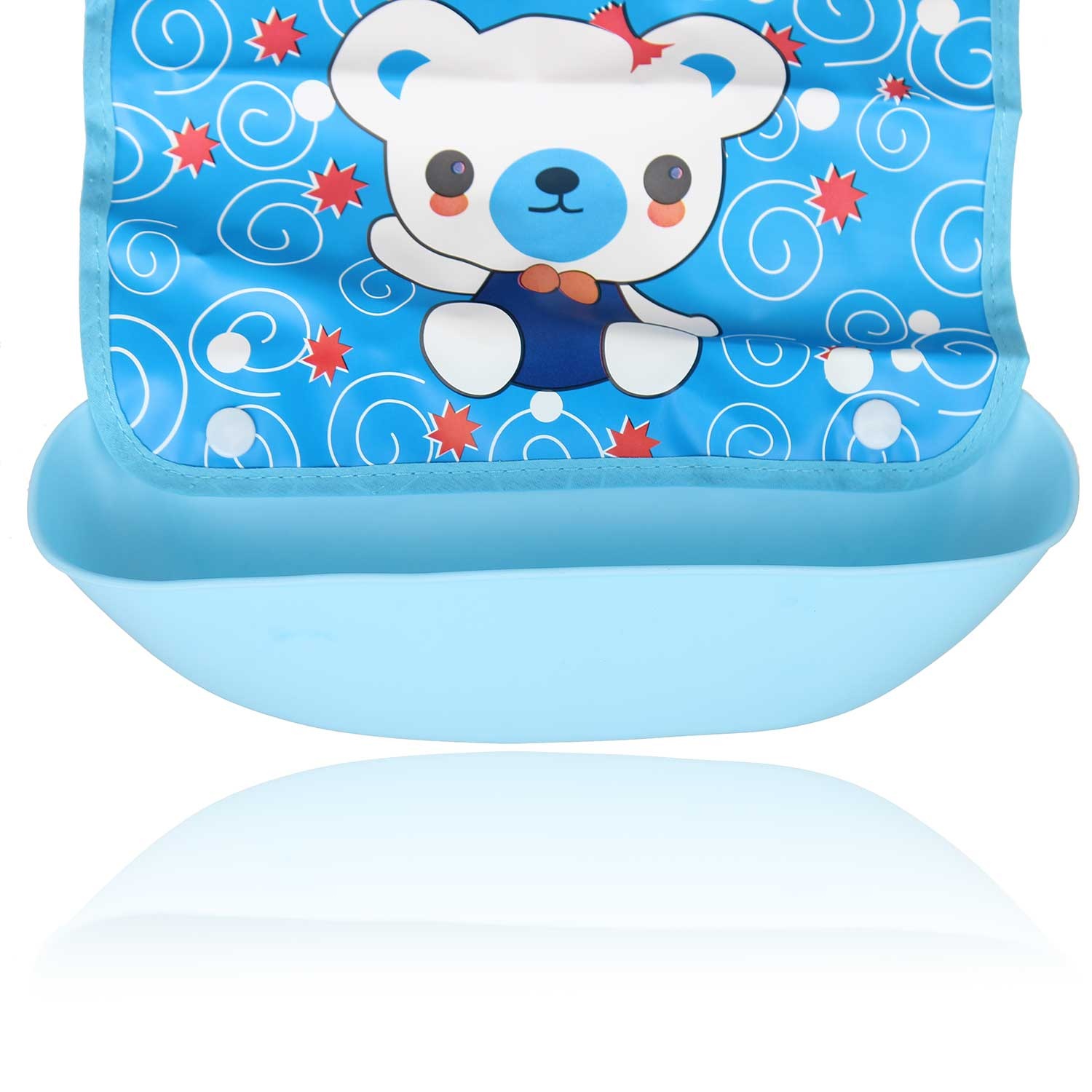 Yếm ăn máng nhựa Kiza màu xanh KZ203 hình 3