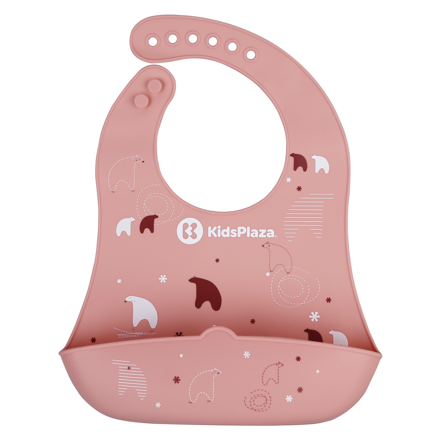 Yếm ăn cho bé silicone KidsPlaza BIB023 ( Hồng Nhạt ) hình 1