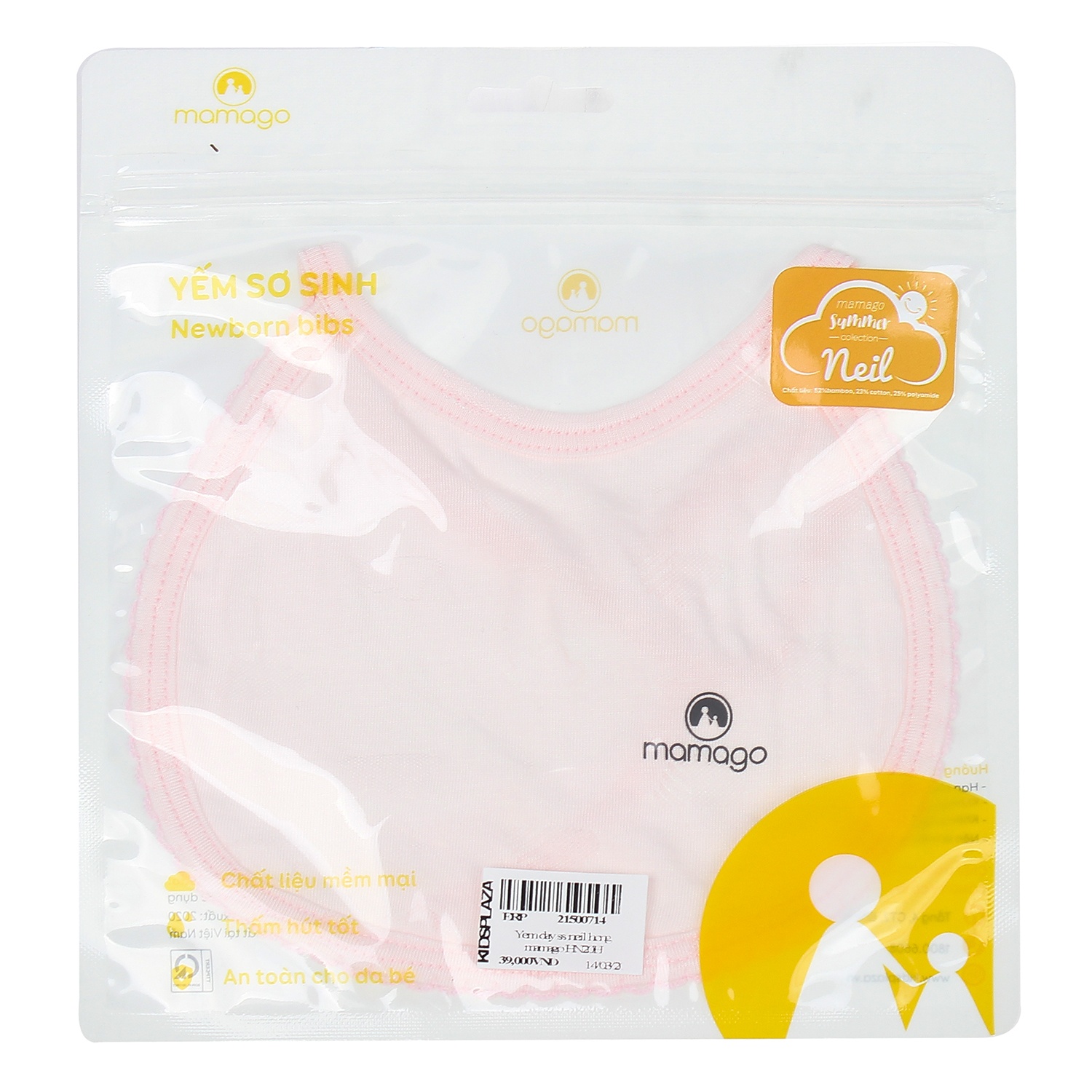 Yếm dây sơ sinh Neil Mamago HN20H (Hồng) hình 3