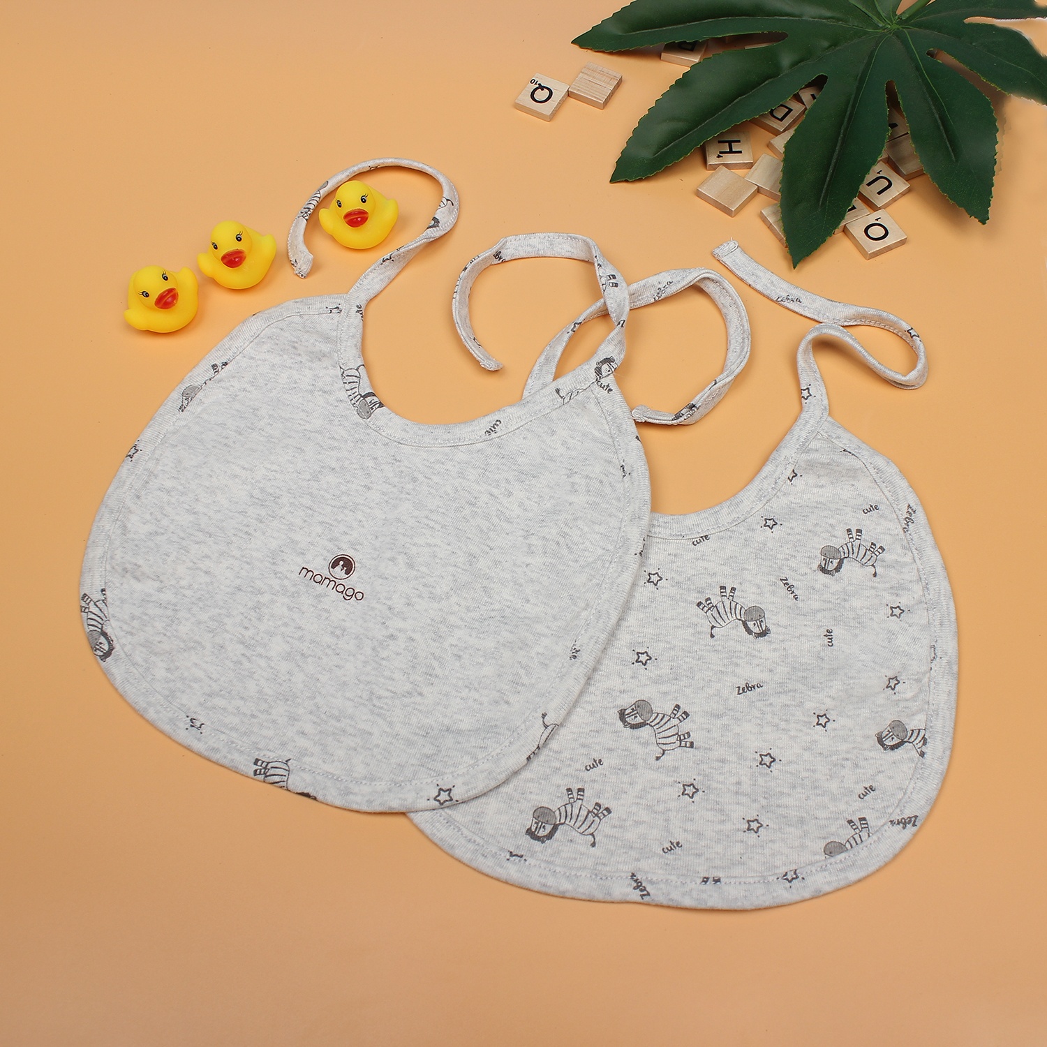 Yếm sơ sinh cho bé Mamago in hình chú ngựa NĐ19 (Ghi) hình 1