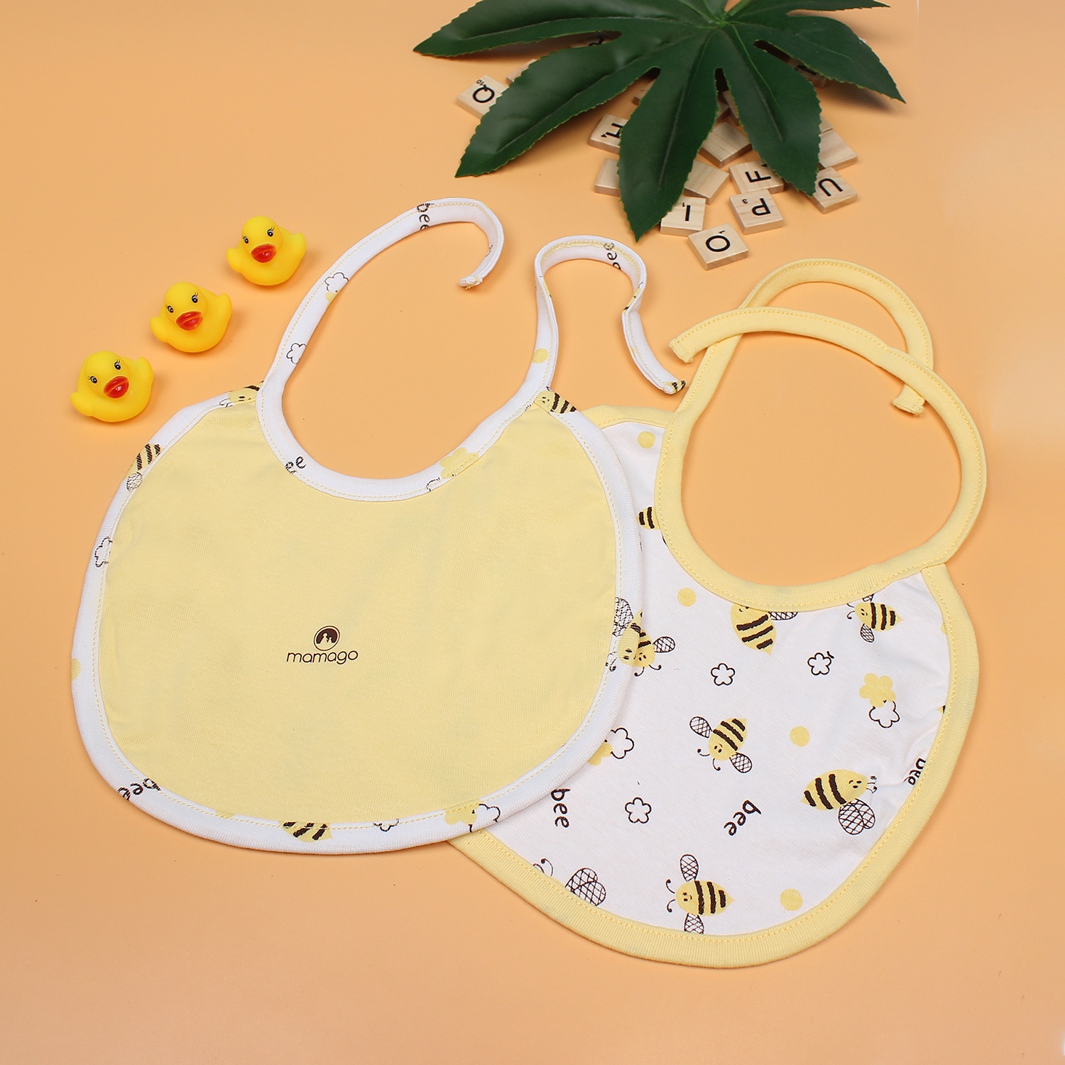 Yếm sơ sinh cho bé Mamago in hình ong NĐ19 (Vàng) Yếm sơ sinh cho bé Mamago in hình ong NĐ19 (Vàng) hình 1