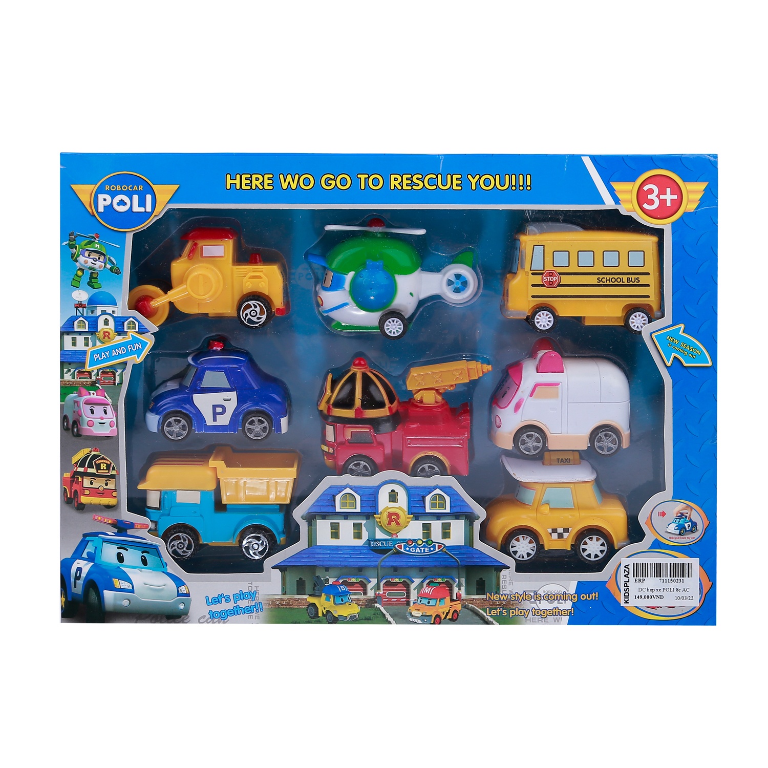 Bộ đồ chơi xe ô tô Robocar Poli (8 chiếc) hình 1