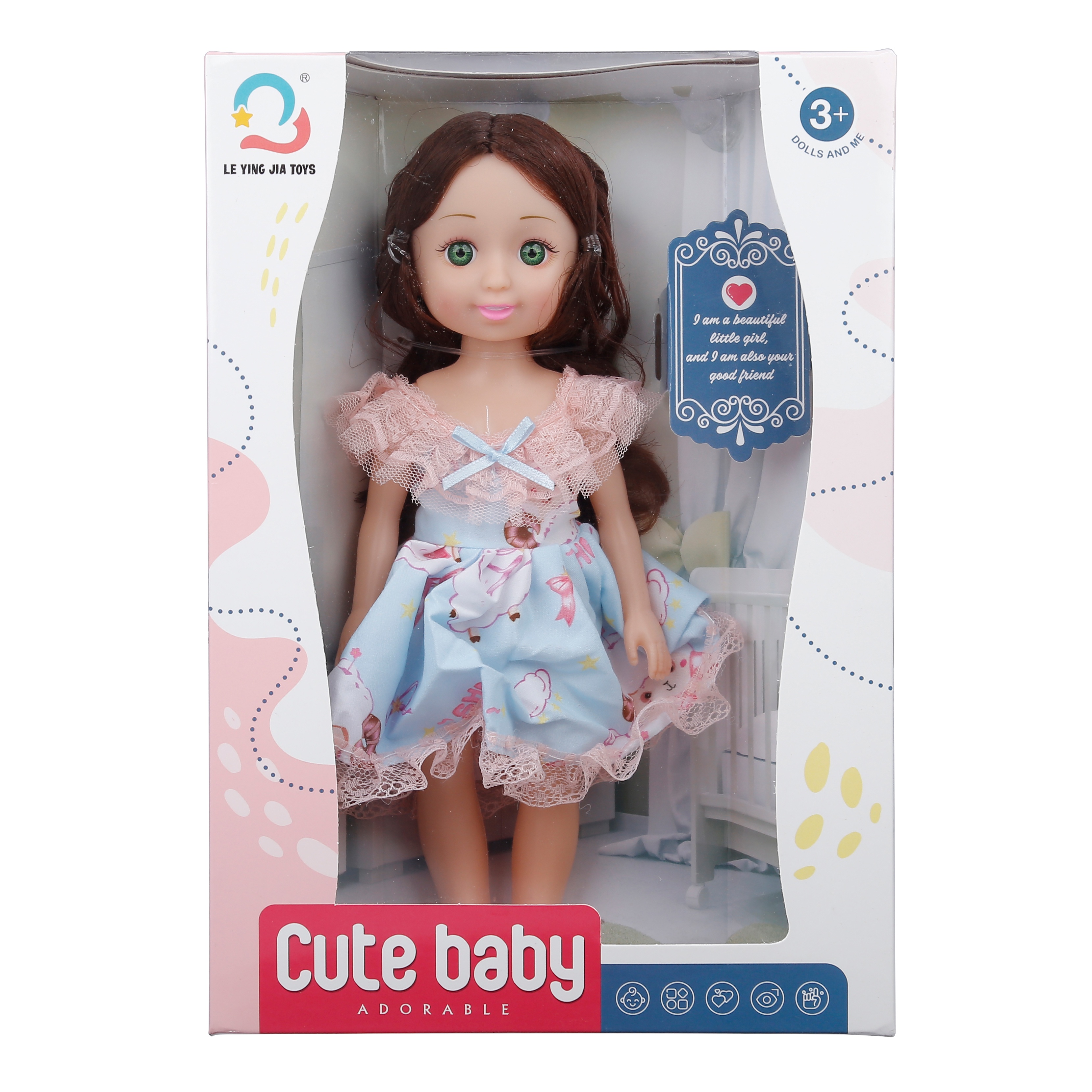 Đồ chơi búp bê dễ thương váy xanh dương CY.500-9 hình 1