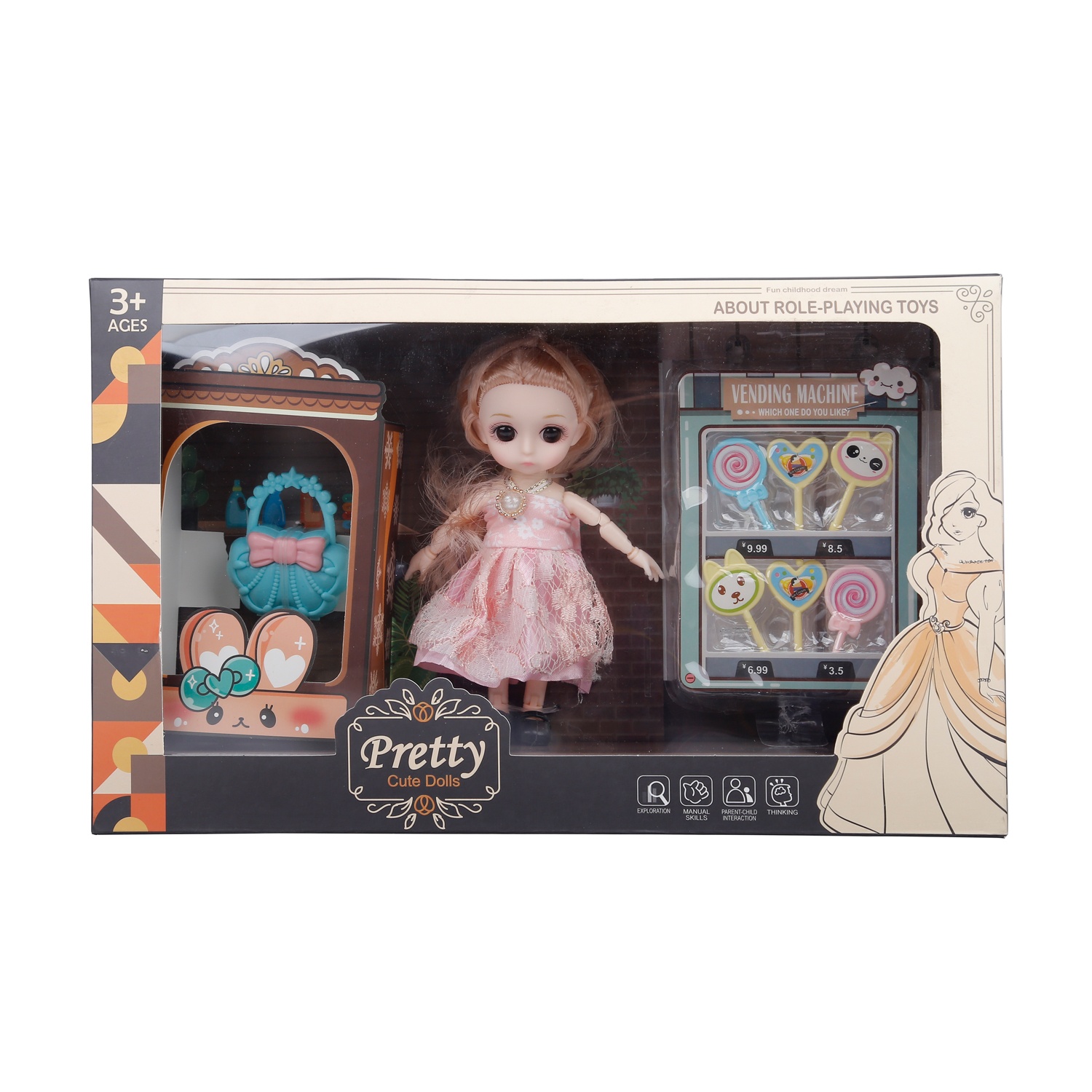 Set đồ chơi búp bê bé gái đáng yêu CY.3688-012A hình 1