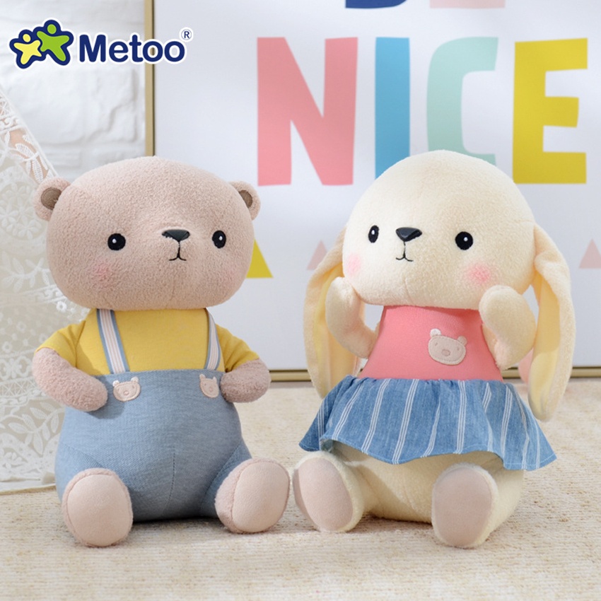 Thú bông Metoo Sitting Hero Bear And Beauty Rabait 1424-1 hình 4