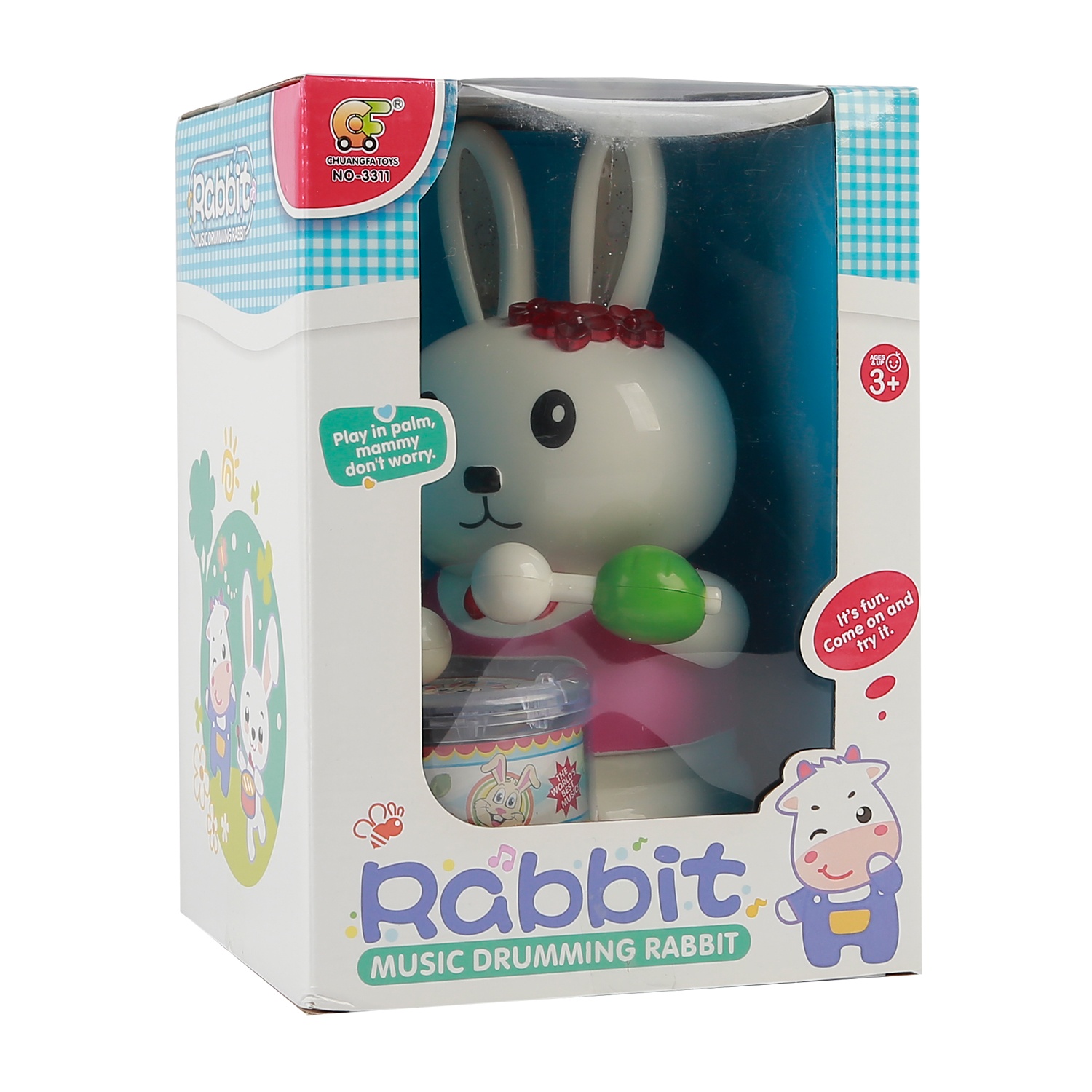 Đồ chơi cho bé thỏ đánh trống No.3311 hình 1