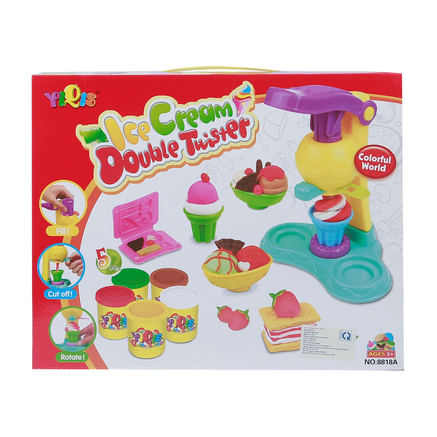 Đồ chơi đất nặn máy làm kem diệu kỳ CY. 8818A hình 1