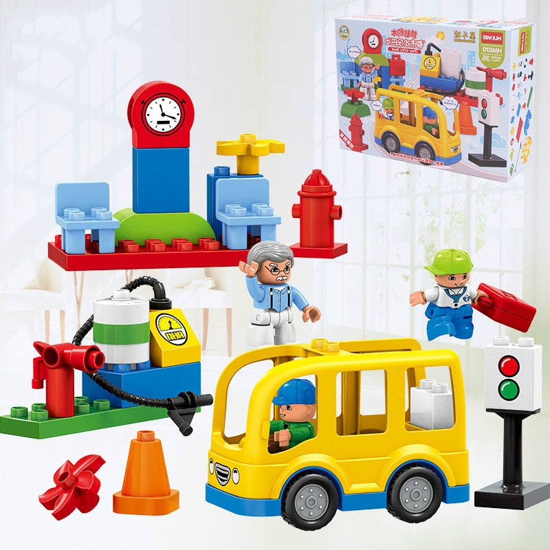 Bộ xếp hình Huimei nhà ga xe bus HM070-1 29pcs hình 1