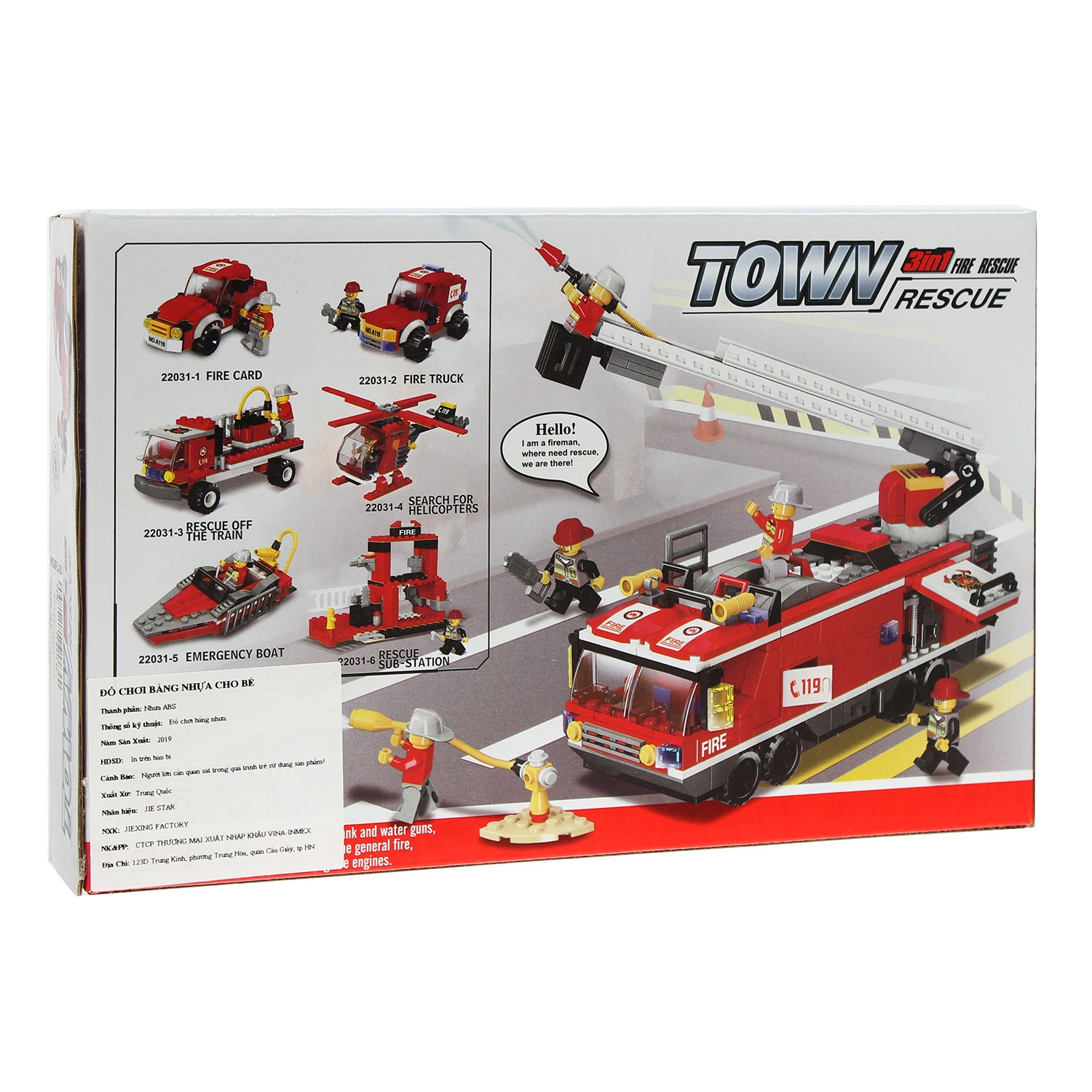Đồ chơi xếp hình Mini cứu hỏa IM.22031 hình 2