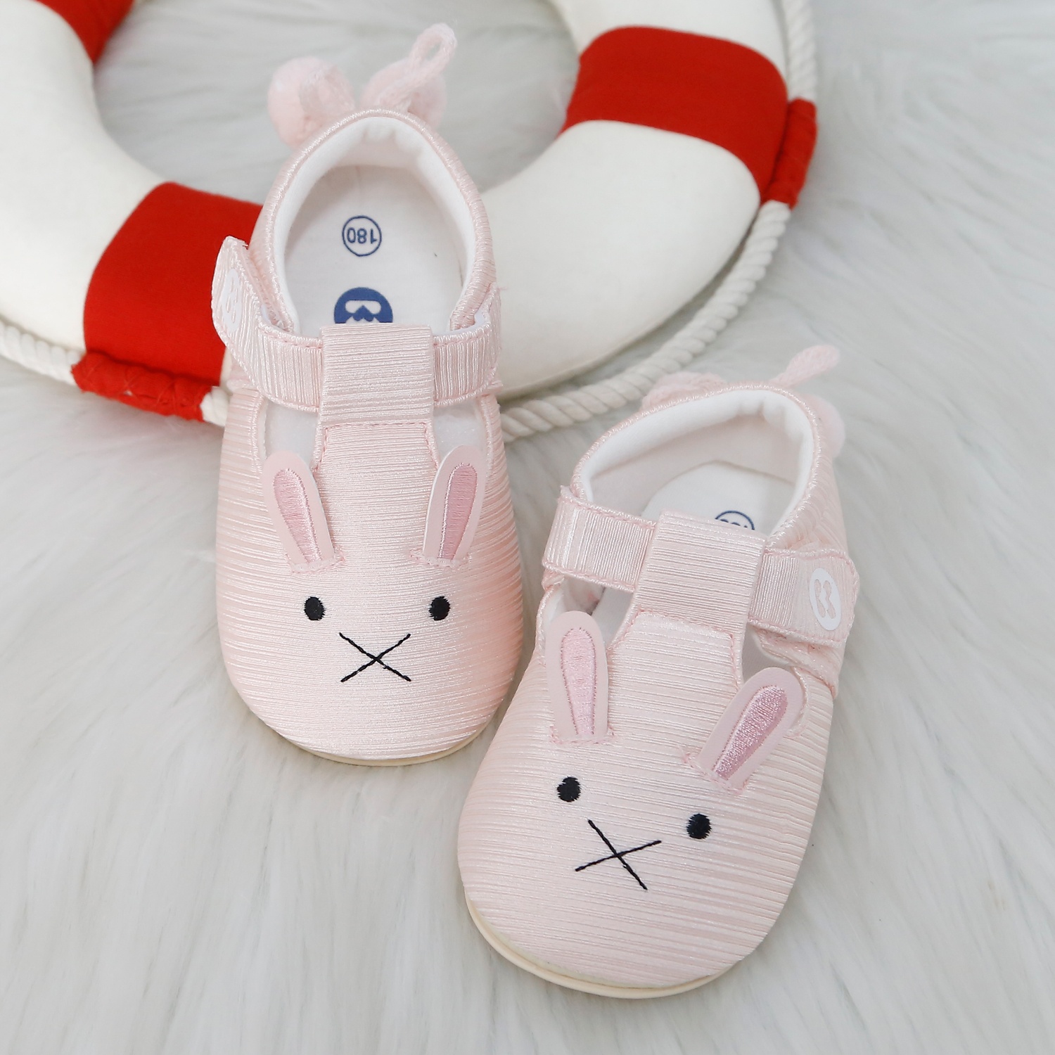 Giày tập đi bé gái KidsPlaza thêu thỏ cute 25K-SH05 (Hồng) 