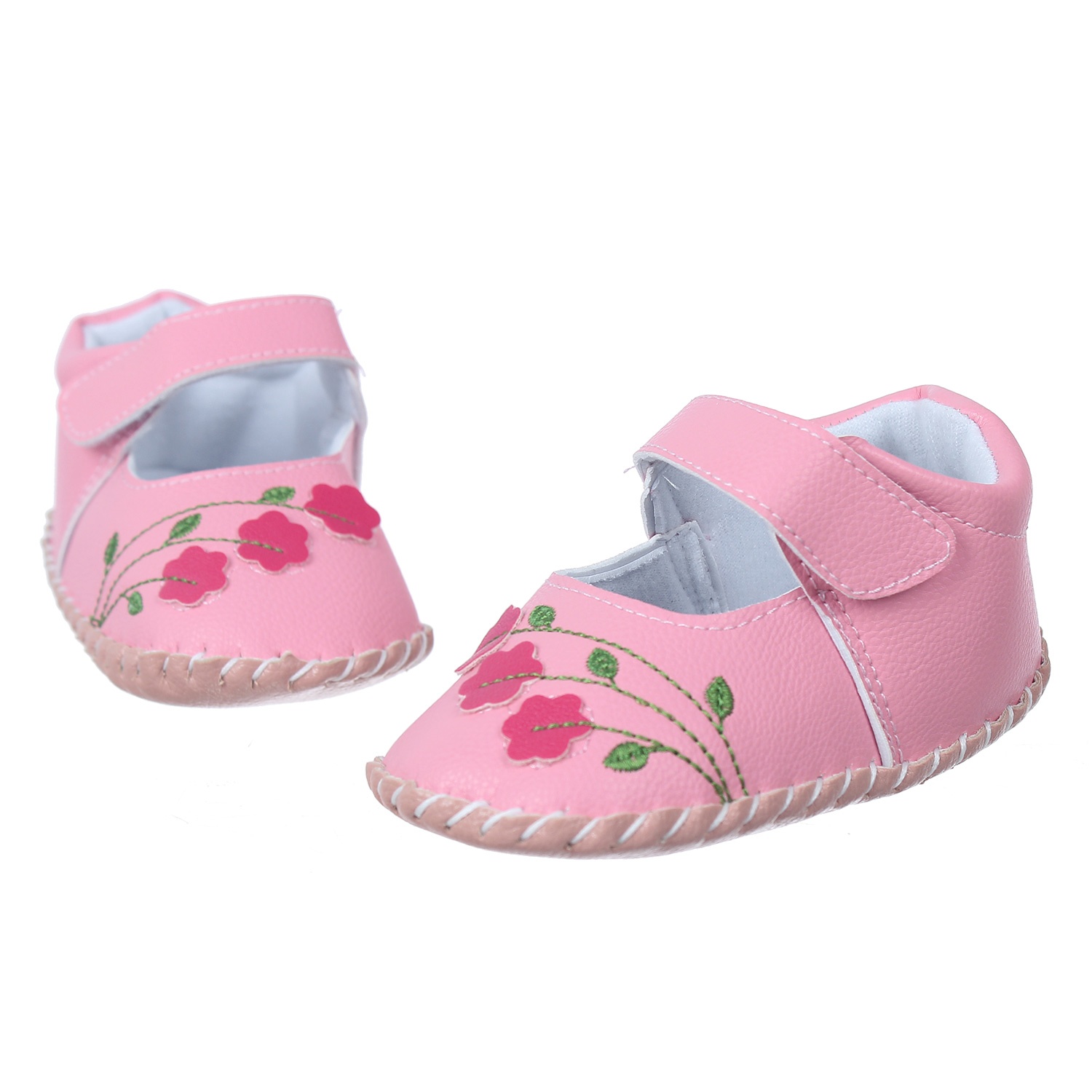Giày tập đi bé gái thêu hoa Mamago Q03 màu hồng hình 2