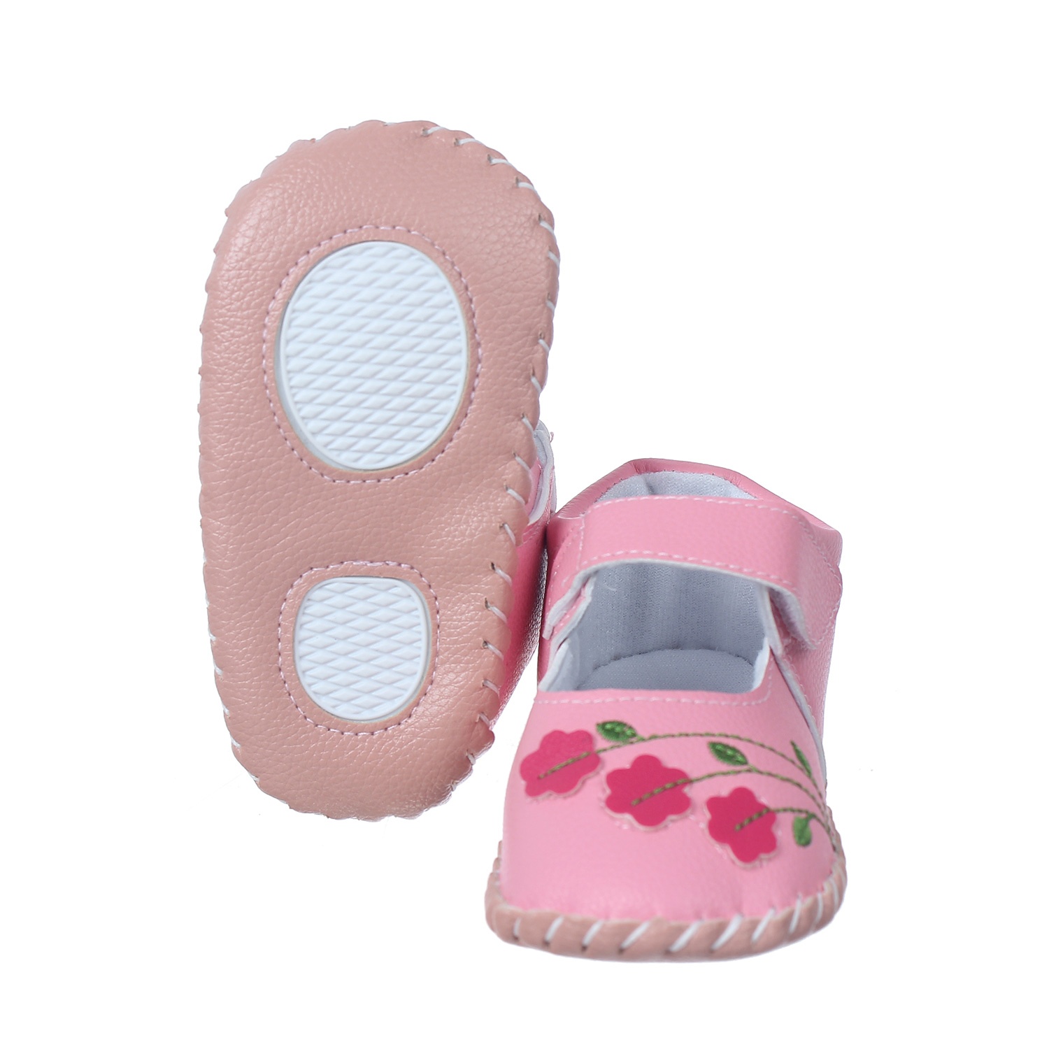 Giày tập đi bé gái thêu hoa Mamago Q03 màu hồng hình 3